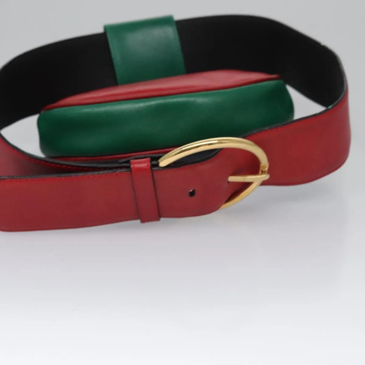 Salvatore Ferragamo Gancini Waist Leather Red Leather Clutche & Pouche Bag (Pre-Owned)