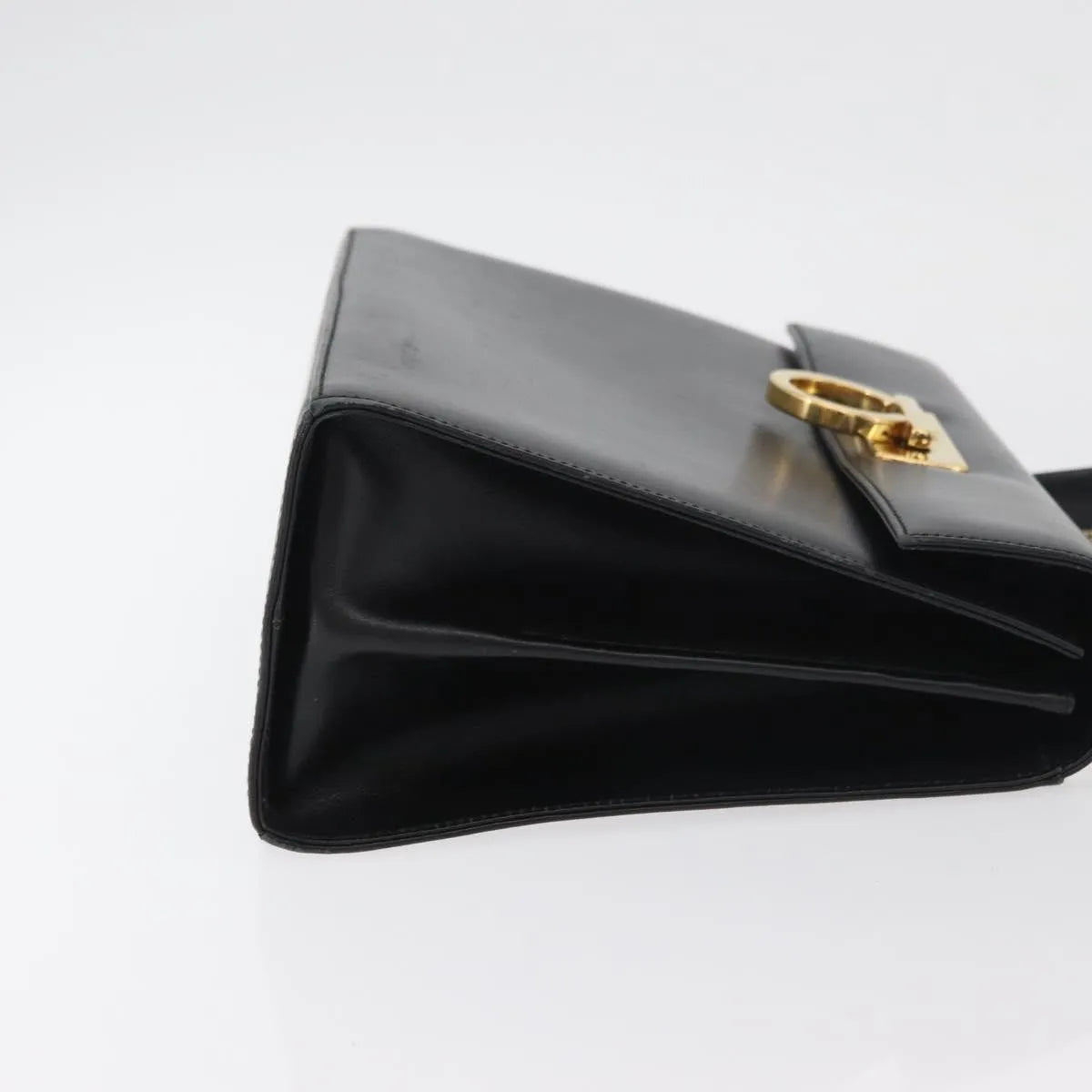 Salvatore Ferragamo Convertible Top Handle Leather Black Leather Handbag (Pre-Owned)