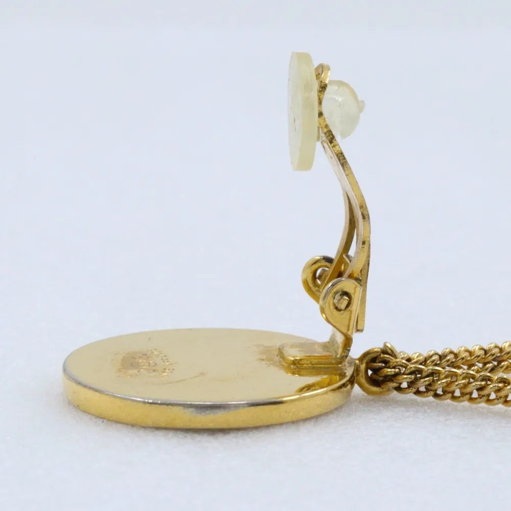 Chanel 31 Rue Cambon Flap Bag Clip-On Metal Gold Gold_Plated Earrings Jewelry (Pre-Owned)