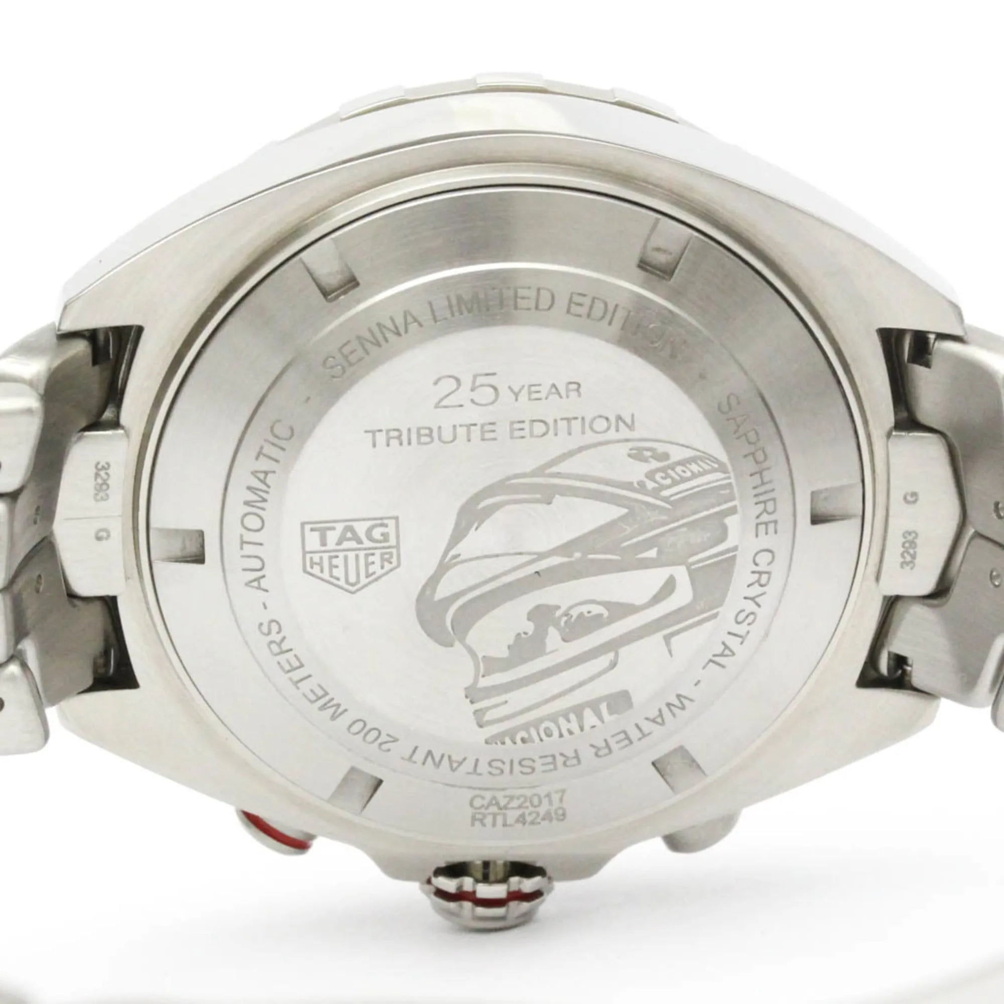 Tag Heuer Formula 1 Senna Calibre 16 Chronograph Automatic Stainless Steel And Leather Watch (Pre-Owned)
