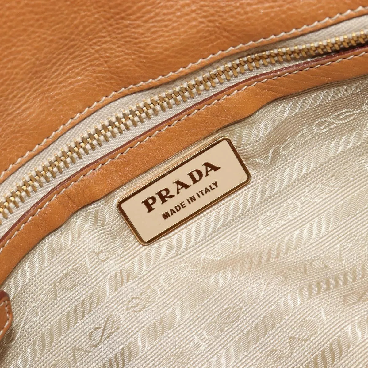 Prada Convertible Shopping Tote Saffiano Leather Saffiano Leather Beige Leather Tote Bag Bag (Pre-Owned)