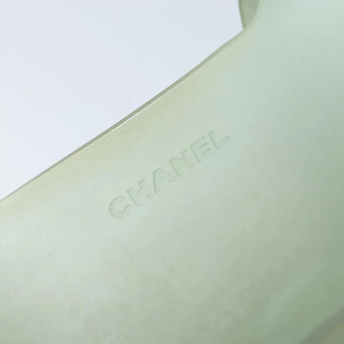 Chanel Vintage Logo Tote Plastic Green Plastic Tote Bag Bag (Pre-Owned)