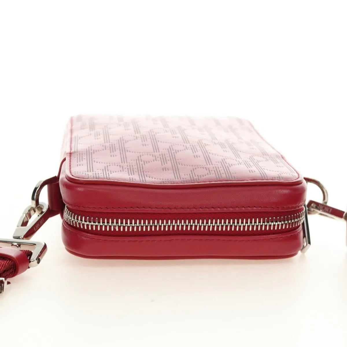 Christian Dior World Tour Zip Messenger Oblique Galaxy Leather Red Canvas Shoulder Bag Bag (Pre-Owned)