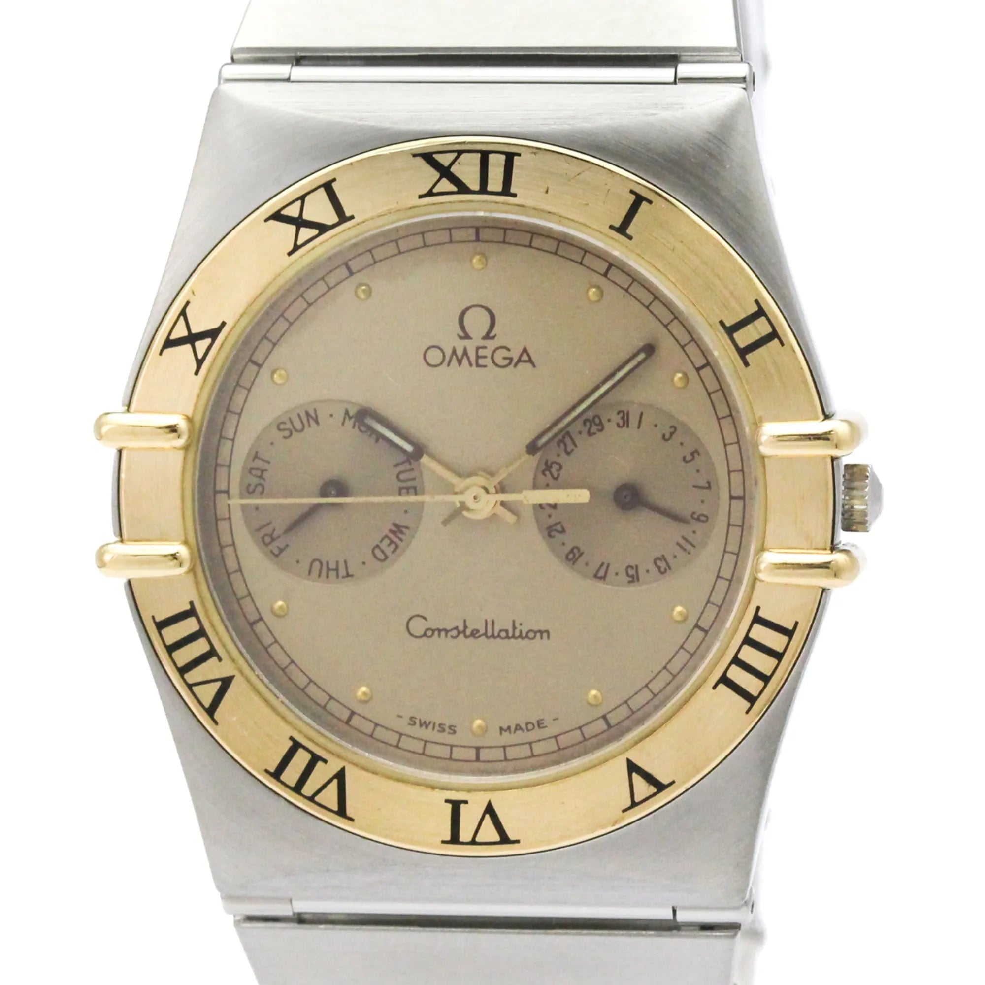 Omega Constellation Manhattan Quartz Stainless Steel And Yellow Gold (18K) Watch (Pre-Owned)