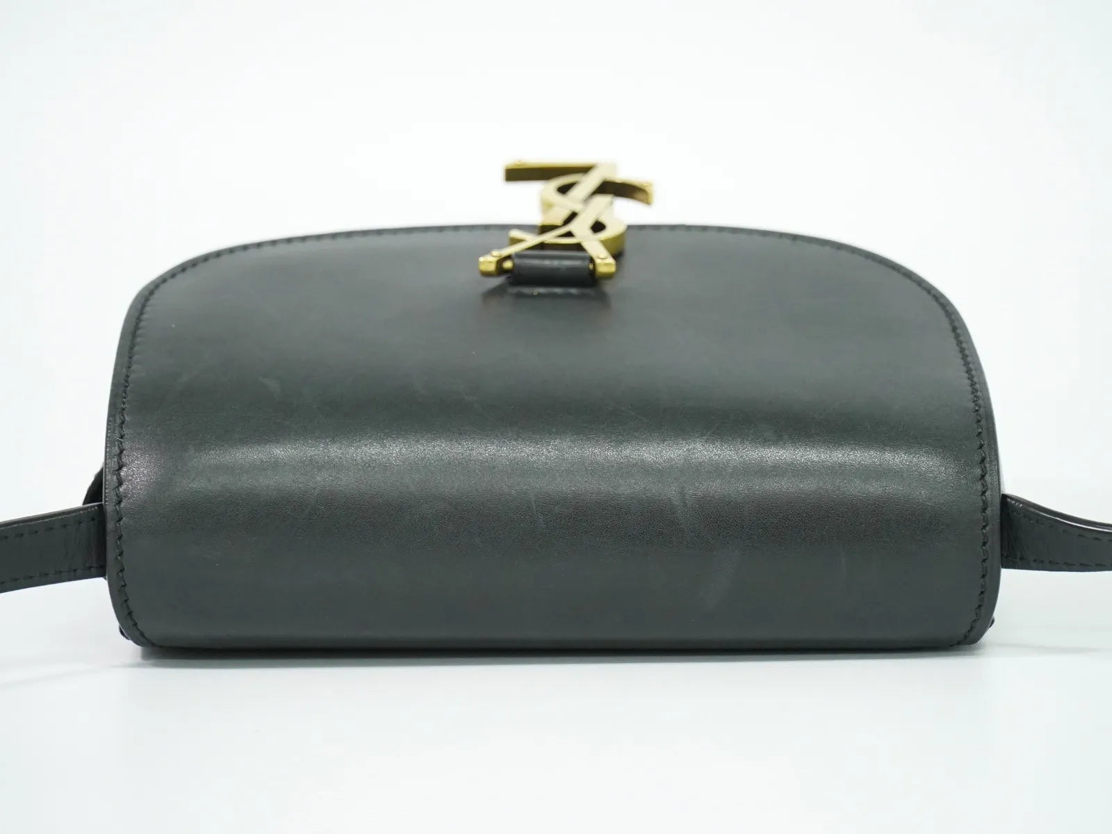 Saint Laurent Kaia Leather Black Leather Shoulder Bag Bag (Pre-Owned)
