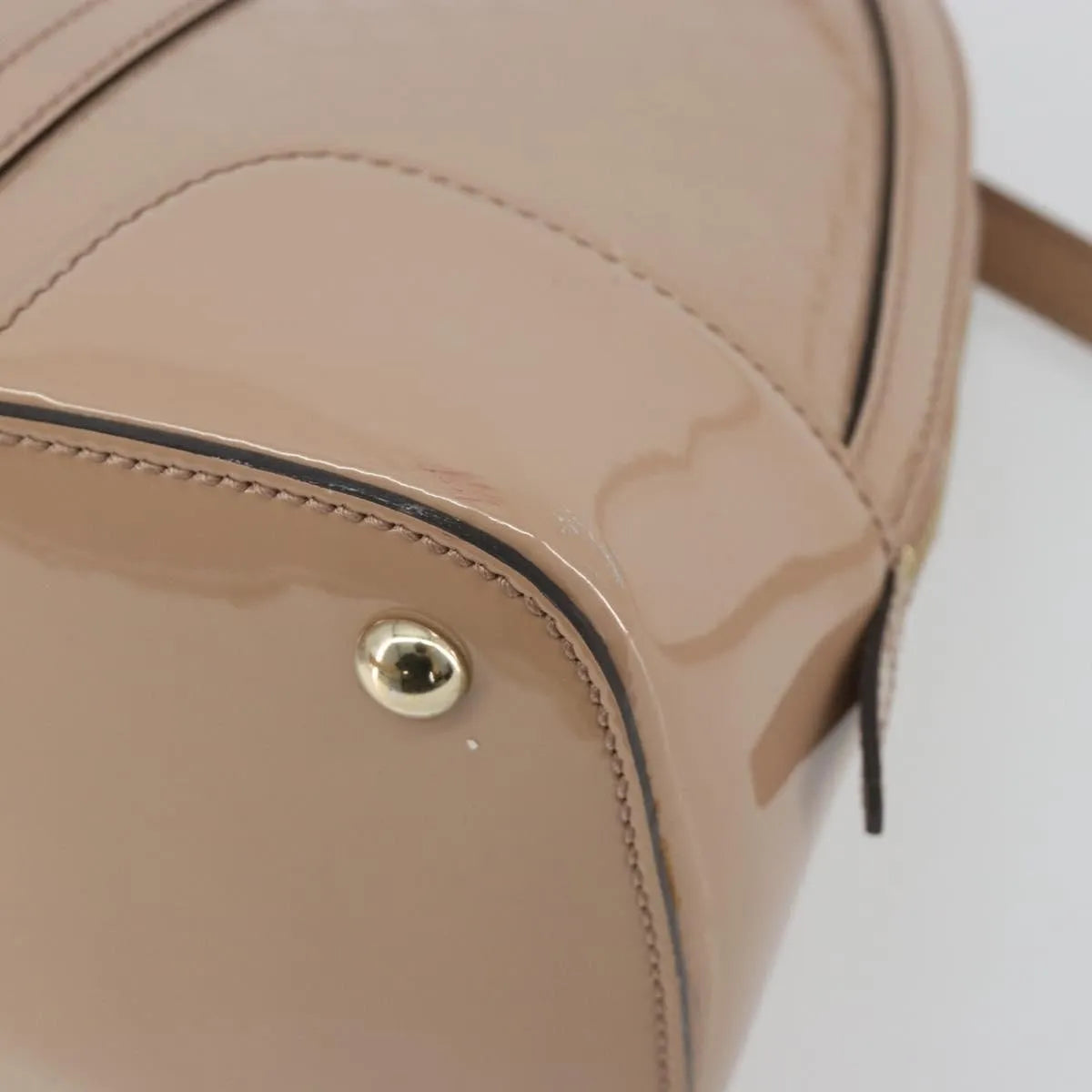 Gucci Nice Top Handle Microguccissima Patent Beige Patent_Leather Handbag (Pre-Owned)