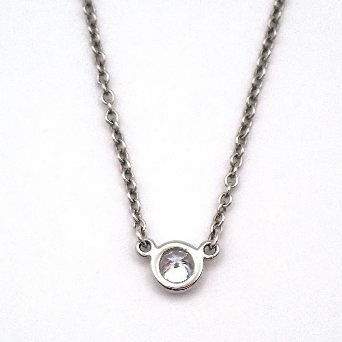 Tiffany & Co. Elsa Peretti Diamonds By The Yard Platinum With Diamond Silver Platinum Jewelry (Pre-Owned)