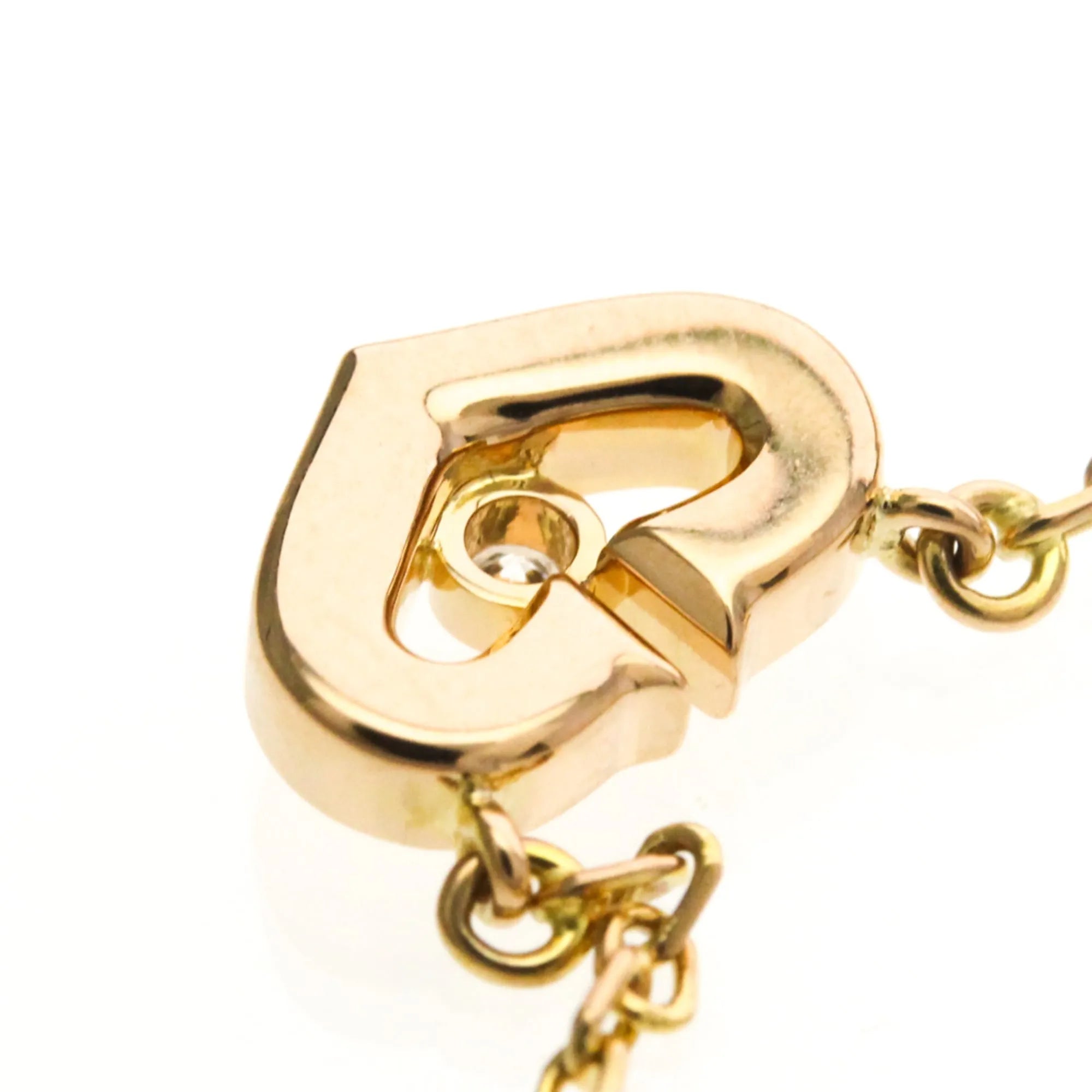 Cartier C Heart De Cartier Pendant 18K Rose Gold With Diamond Gold Pink_Gold Necklace Jewelry (Pre-Owned)