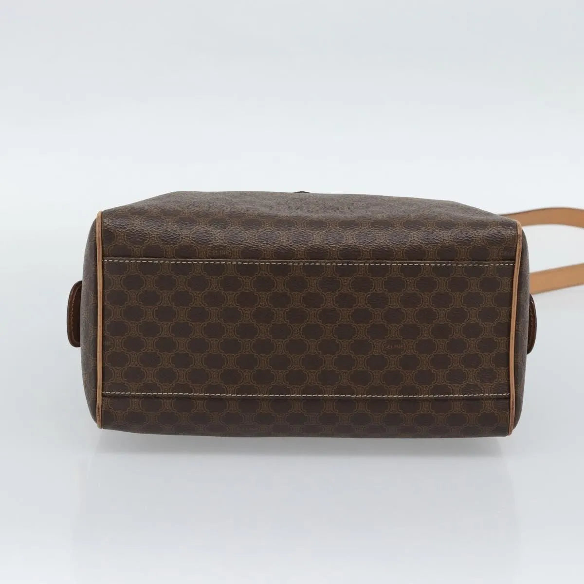 Celine Vintage Macadam Boston Canvas And Leather Brown Pvc Handbag (Pre-Owned)