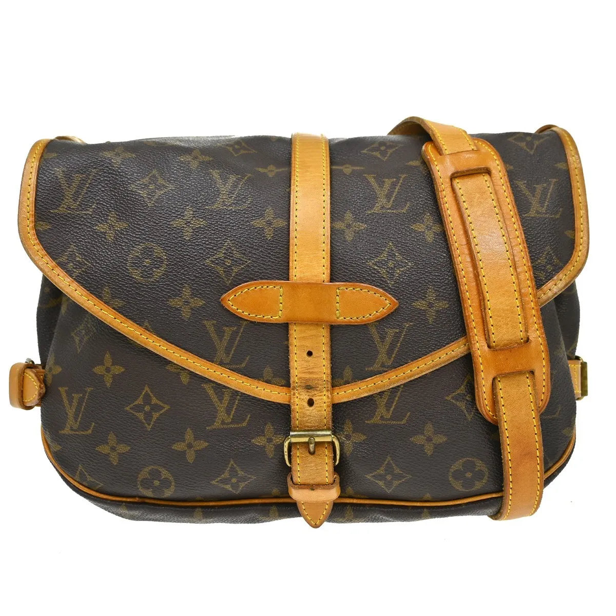 Louis Vuitton Saumur Monogram Canvas Brown Canvas Shoulder Bag Bag (Pre-Owned)