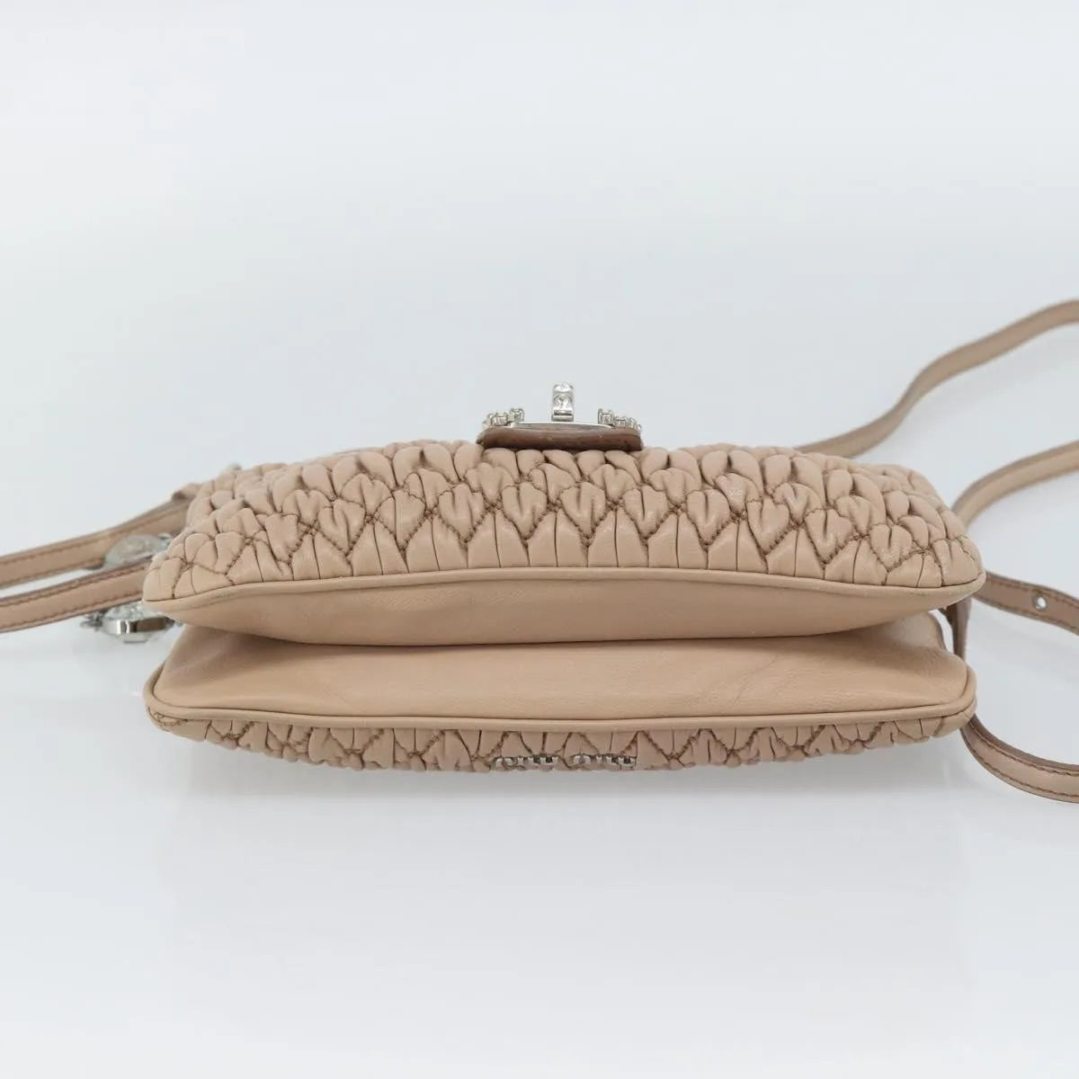 Miu Miu Crystal Convertible Chain Matelasse Leather Pink Leather Shoulder Bag Bag (Pre-Owned)