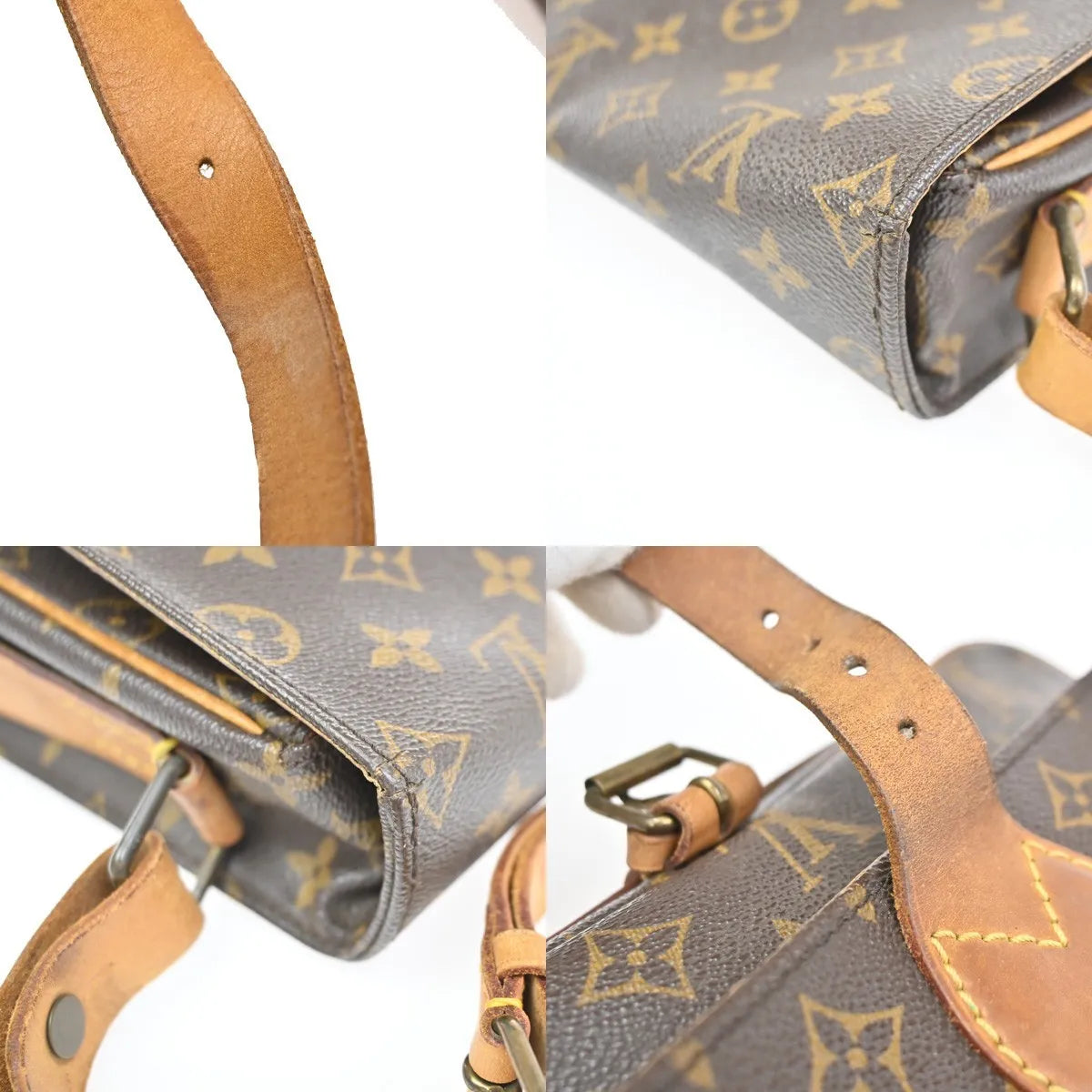 Louis Vuitton Cartouchiere Monogram Canvas Brown Canvas Shoulder Bag Bag (Pre-Owned)