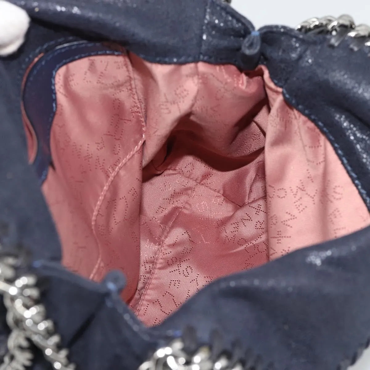 Stella Mccartney Falabella Fold Over Faux Leather Navy Polyester Shoulder Bag Bag (Pre-Owned)