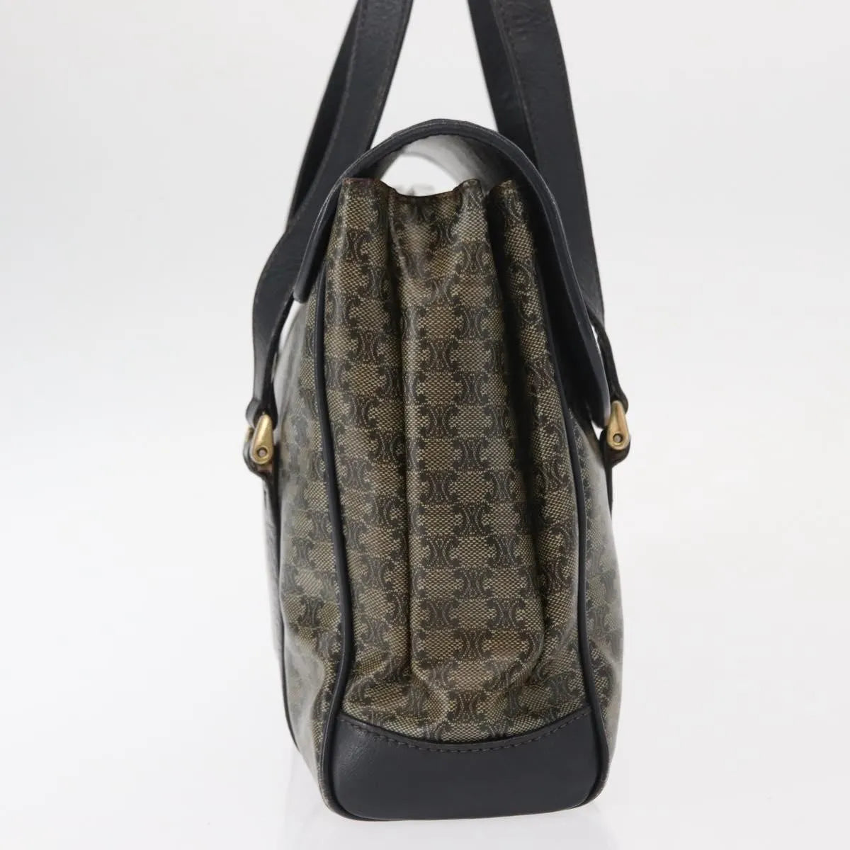 Celine Vintage Macadam Canvas And Leather Black Canvas Shoulder Bag Bag (Pre-Owned)