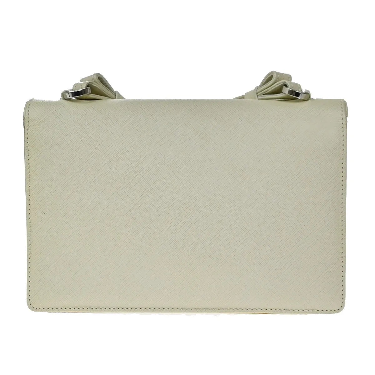 Salvatore Ferragamo Gancini Leather White Leather Shoulder Bag Bag (Pre-Owned)