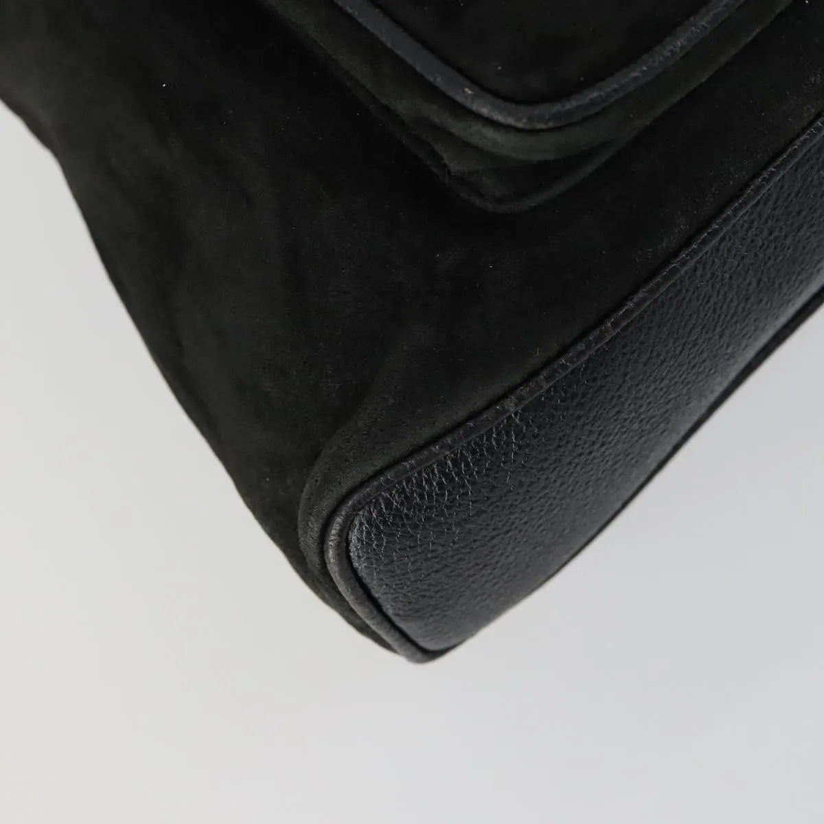 Gucci Vintage Bamboo Suede Black Leather Backpack Bag (Pre-Owned)