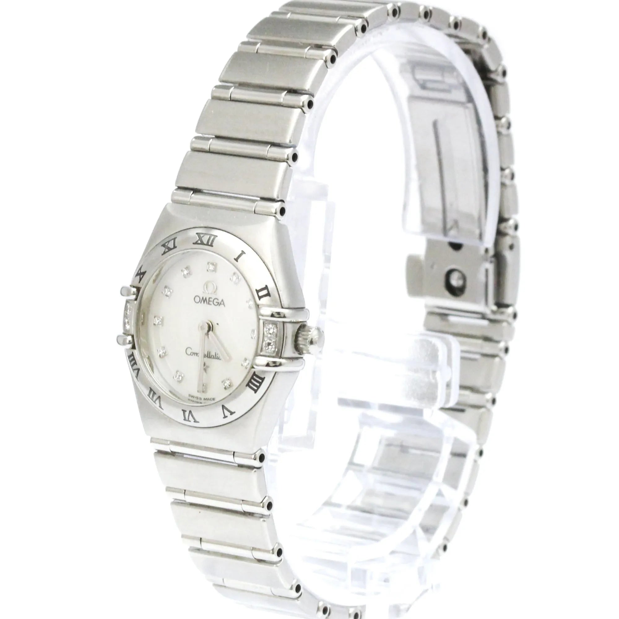 Omega Constellation Quartz Stainless Steel With Diamond Markers And Mother Of Pearl Watch (Pre-Owned)