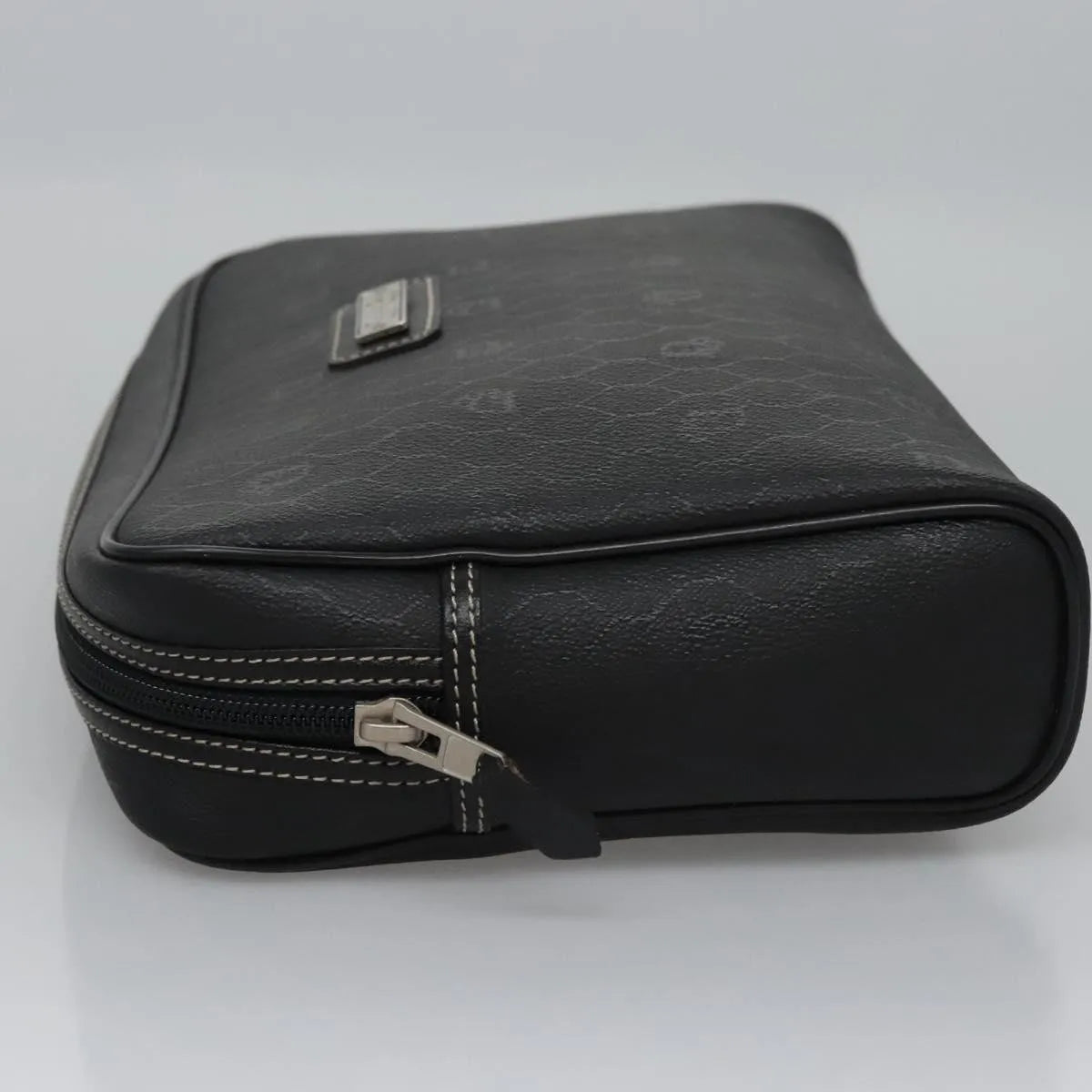 Christian Dior Vintage Honeycomb Zip Coated Canvas Black Canvas Clutche & Pouche Bag (Pre-Owned)