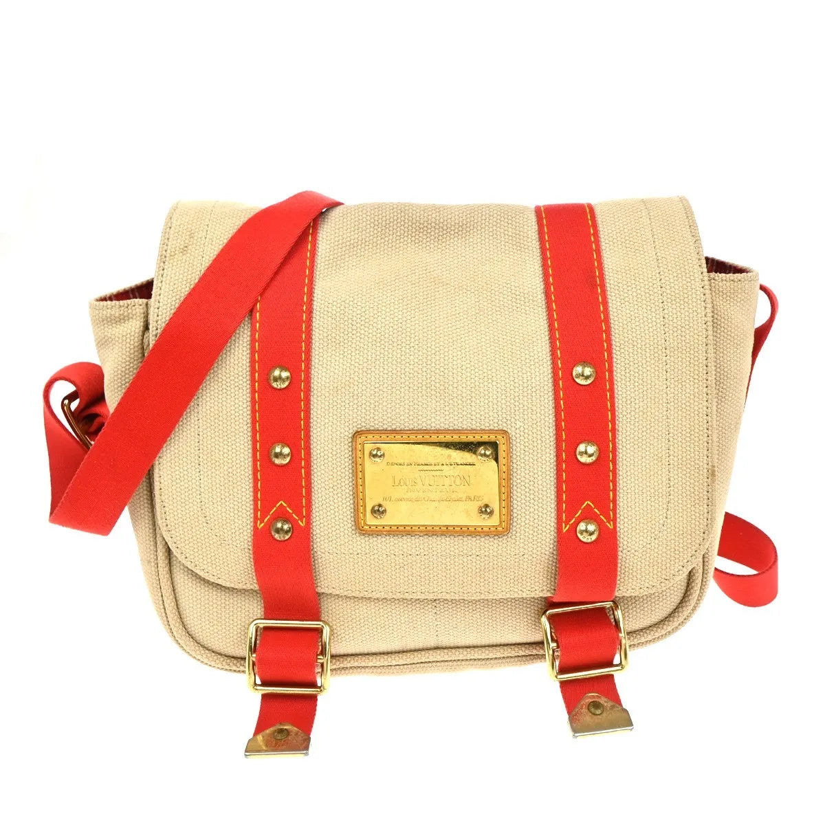 Louis Vuitton Antigua Besace Messenger Canvas Beige Canvas Shoulder Bag Bag (Pre-Owned)