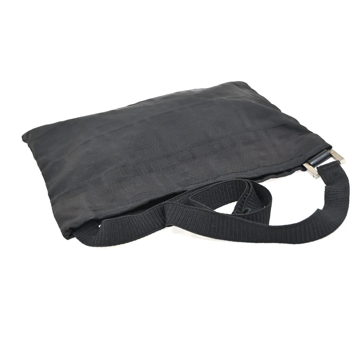 Fendi Logo Zucca Zucca Black Canvas Shoulder Bag Bag (Pre-Owned)