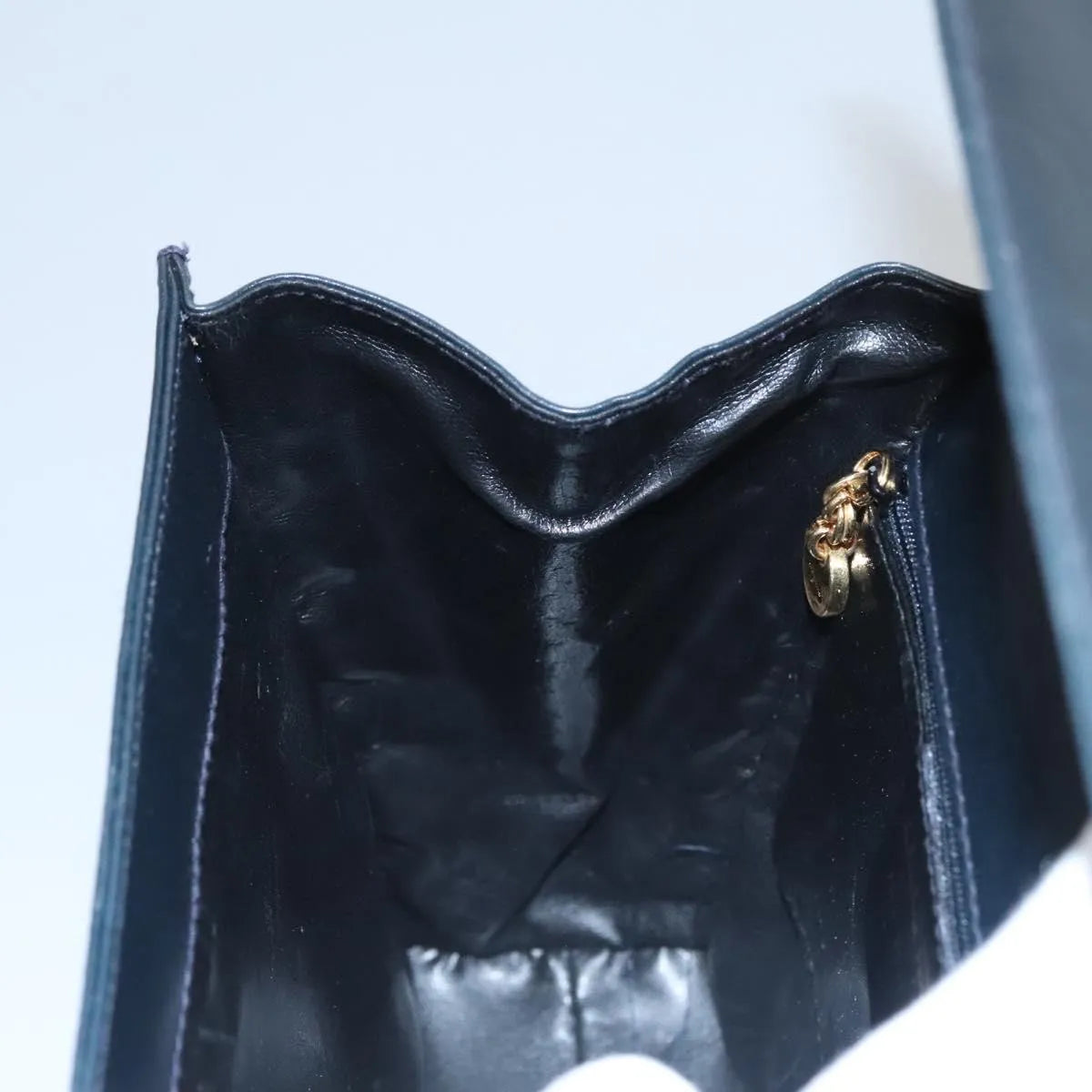 Salvatore Ferragamo Gancini Flap Leather Black Leather Shoulder Bag Bag (Pre-Owned)