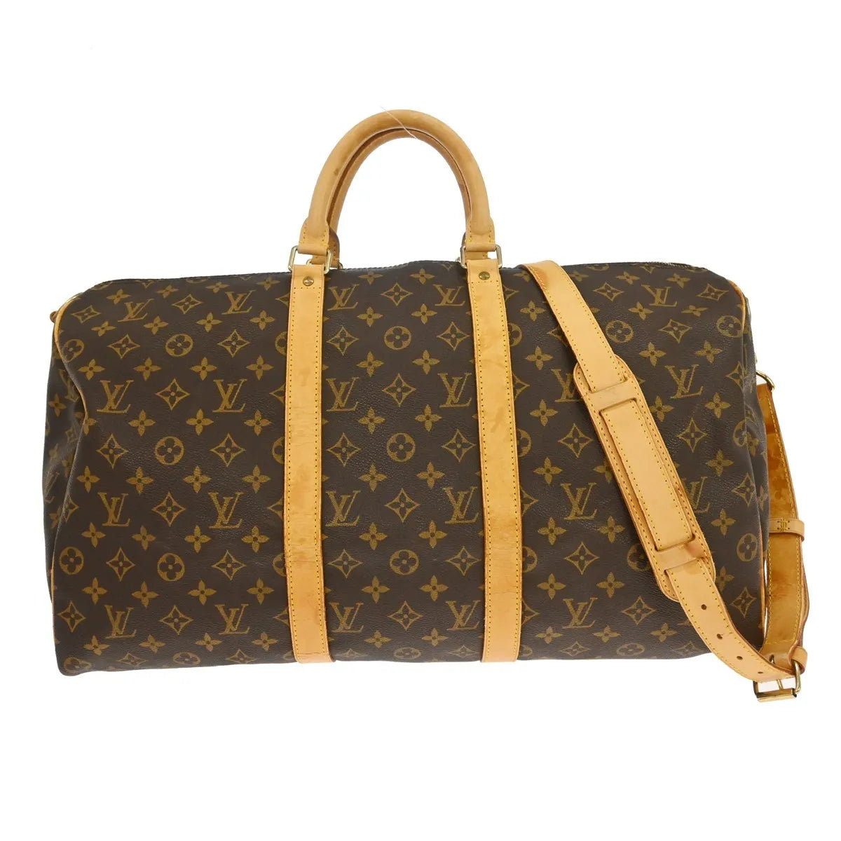 Louis Vuitton Keepall Bandouliere Bag Monogram Canvas Brown Canvas Travel Bag Bag (Pre-Owned)