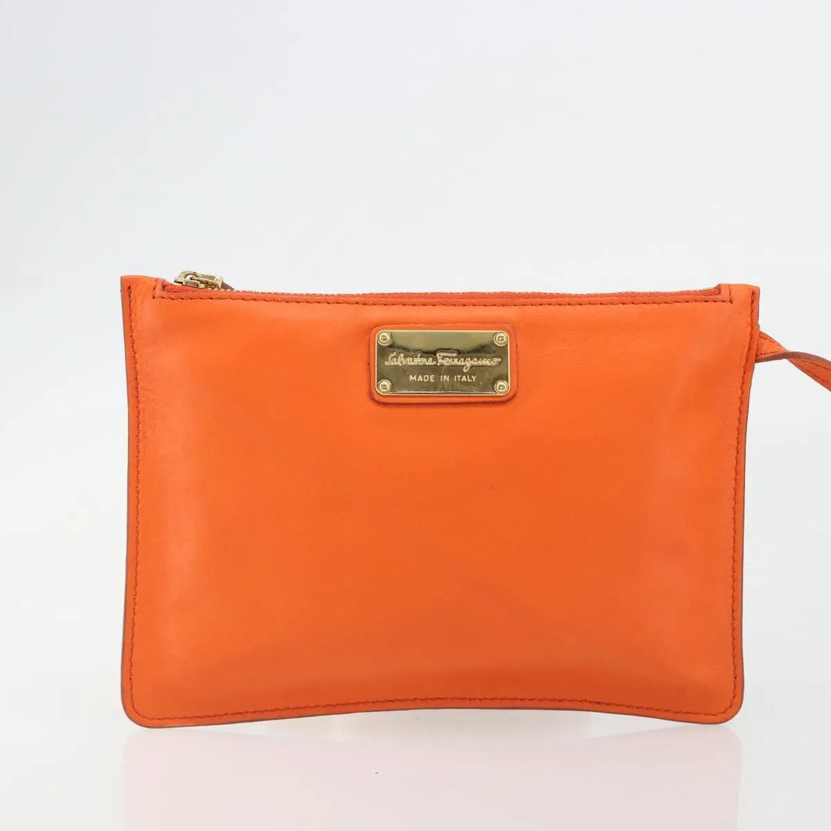 Salvatore Ferragamo Sookie Satchel Leather Orange Leather Handbag (Pre-Owned)