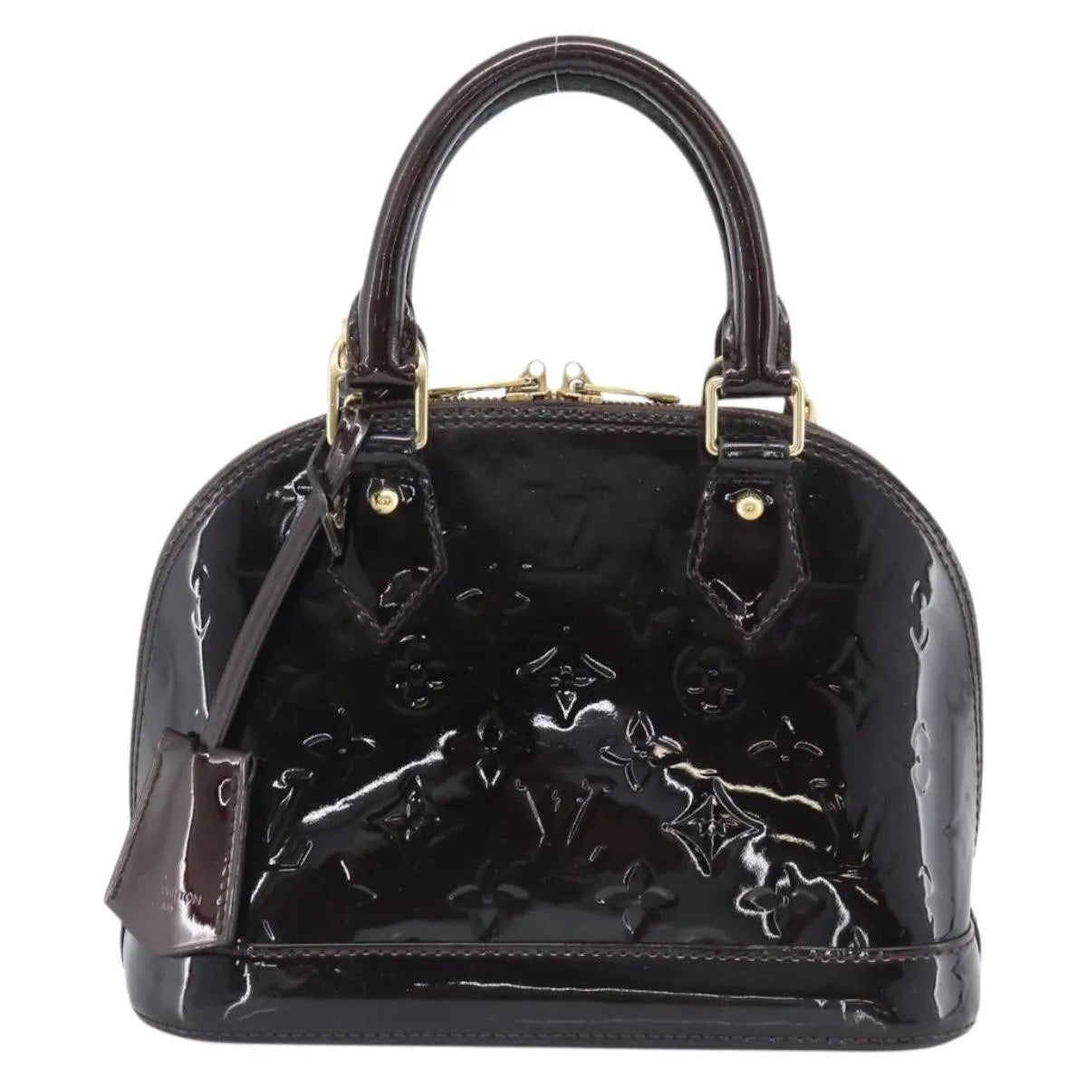 Louis Vuitton Alma Patent Leather Brown Patent_Leather Handbag (Pre-Owned)
