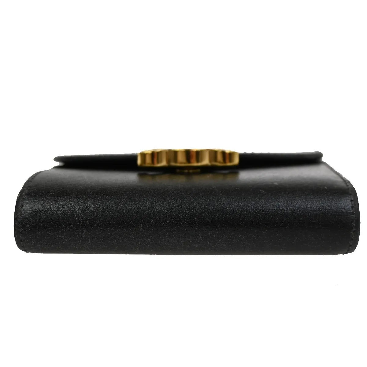 Celine Triomphe Trifold Leather Black Leather Wallets Accessory (Pre-Owned)