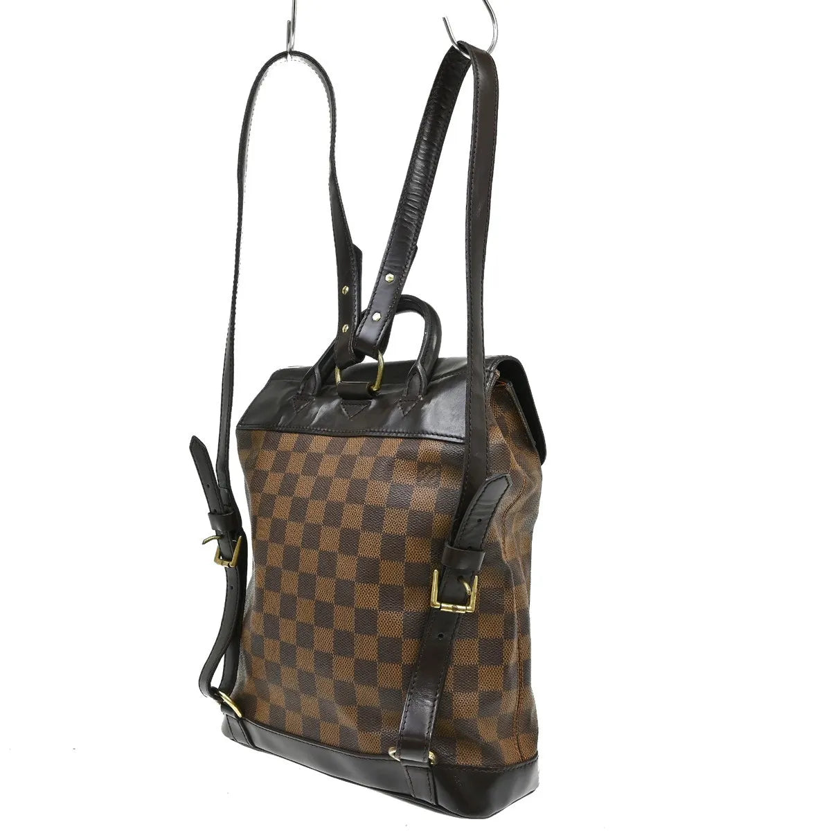 Louis Vuitton Soho Damier Ebene Brown Canvas Backpack Bag (Pre-Owned)