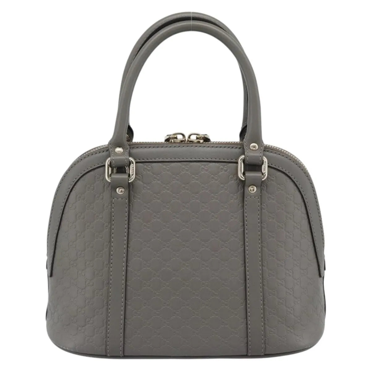 Gucci Convertible Dome Satchel Microguccissima Leather Gray Leather Handbag (Pre-Owned)