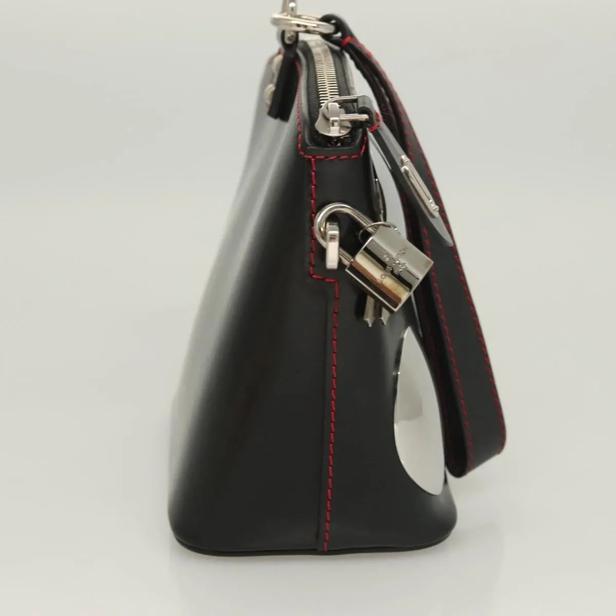 Louis Vuitton Suhari Lockit Leather Black Leather Handbag (Pre-Owned)
