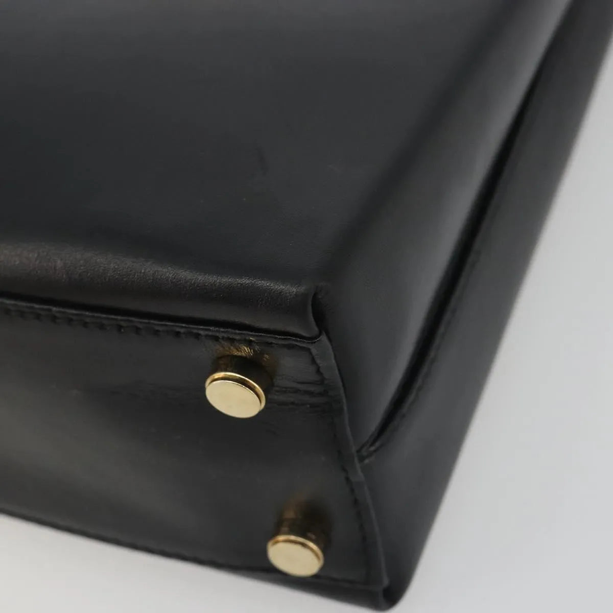 Salvatore Ferragamo Gancini Convertible Top Handle Leather Black Leather Handbag (Pre-Owned)