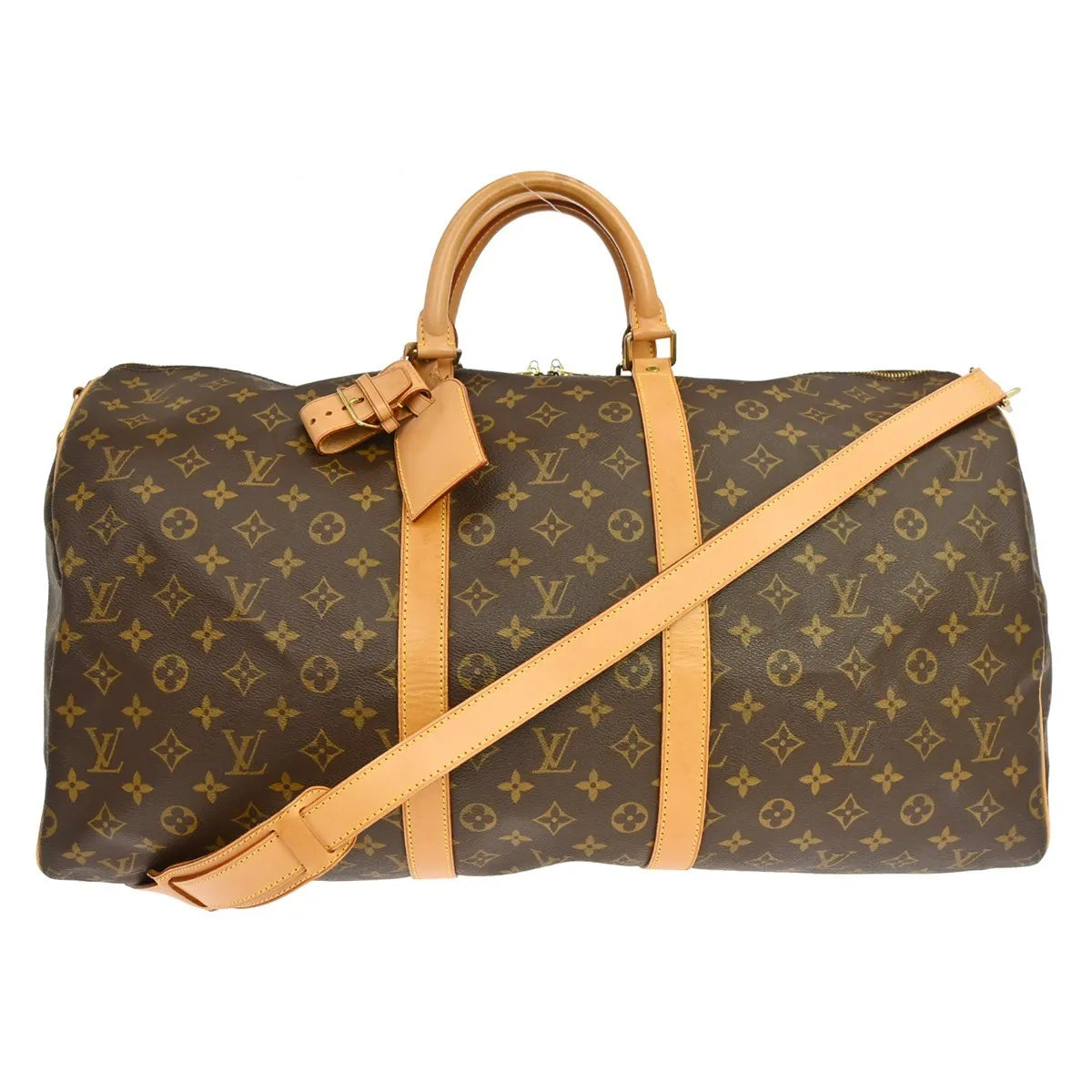 Louis Vuitton Keepall Bandouliere Bag Monogram Canvas Brown Canvas Travel Bag Bag (Pre-Owned)