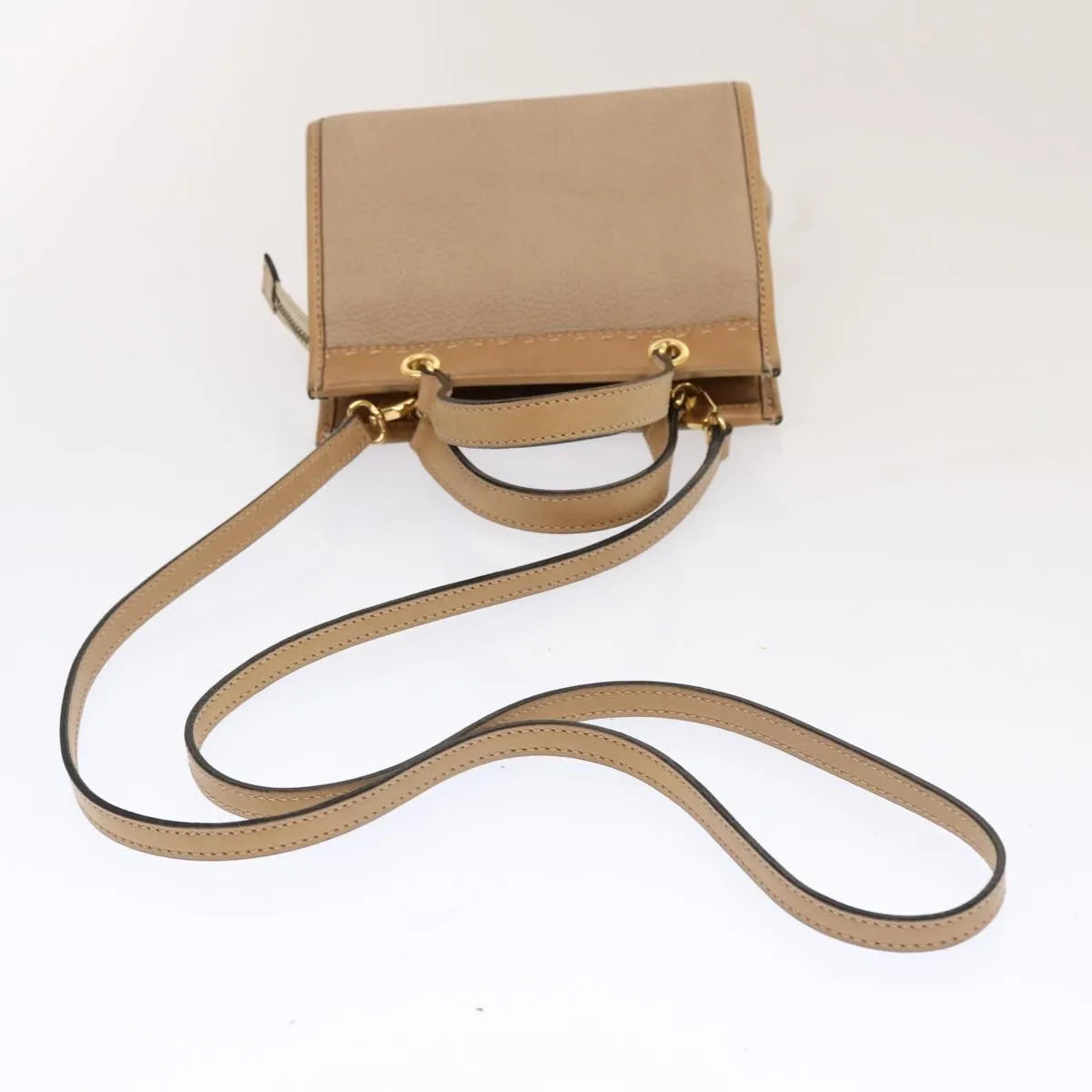 Celine Vintage Leather Beige Leather Handbag (Pre-Owned)
