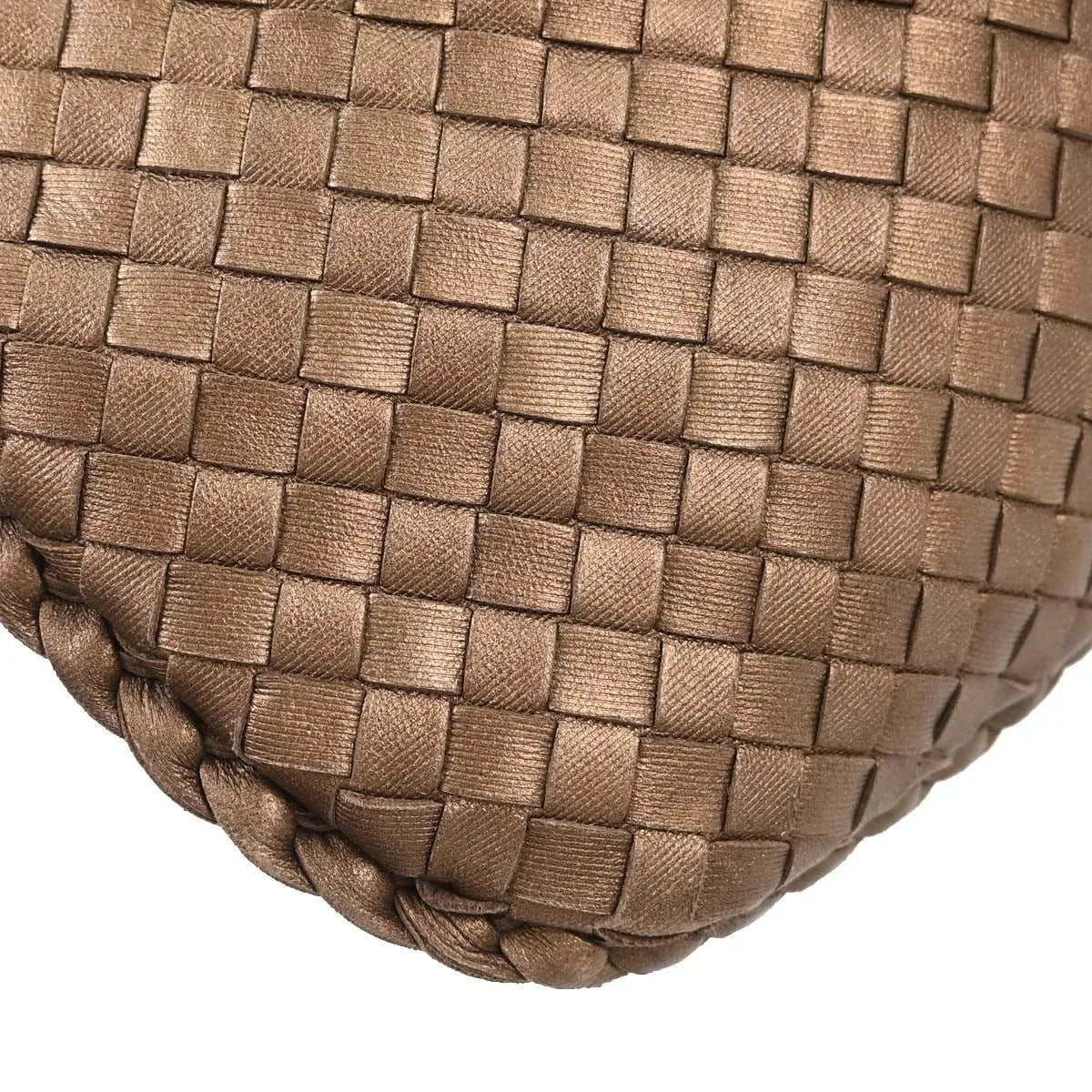 Bottega Veneta Intrecciato Leather Metallic Leather Handbag (Pre-Owned)