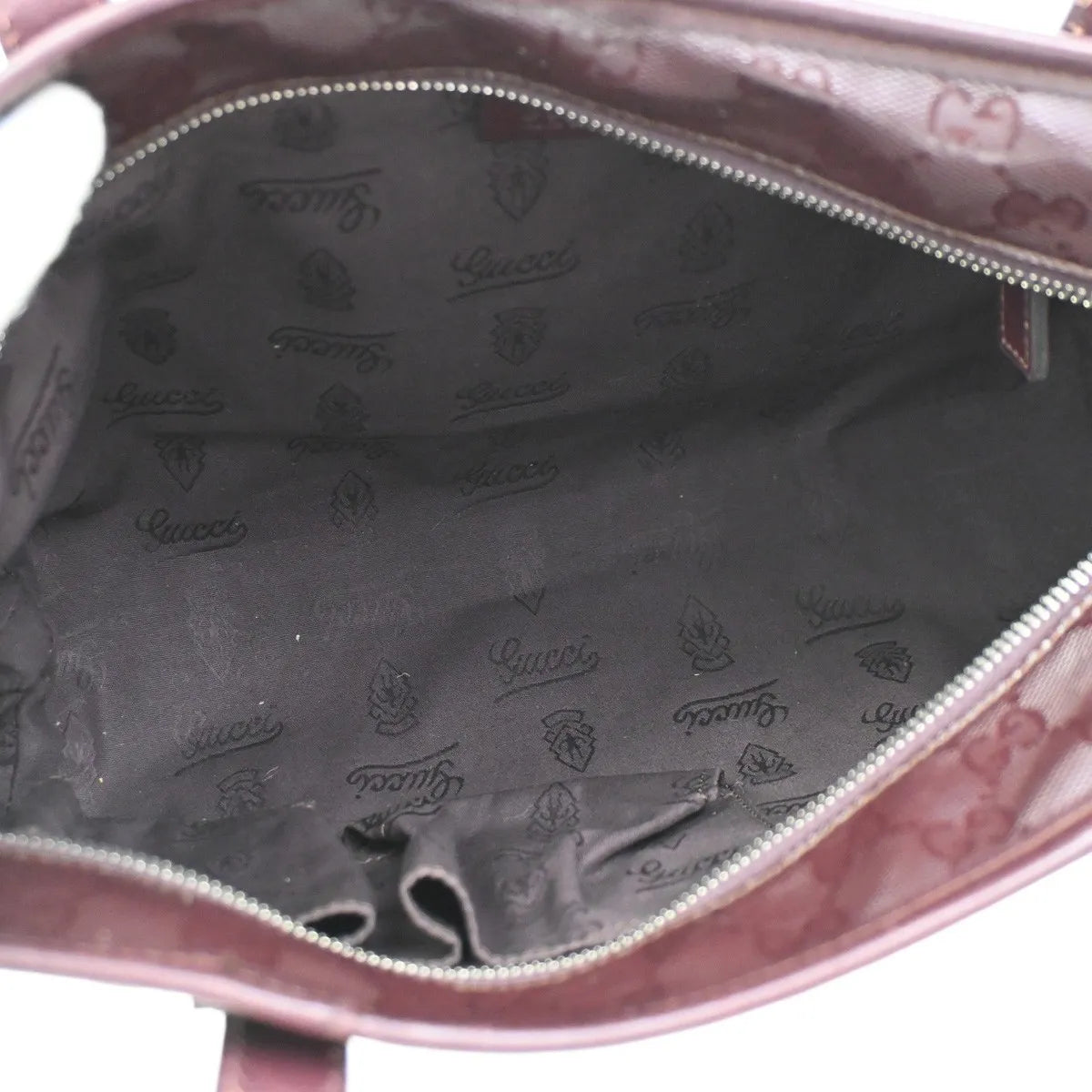 Gucci Plus Tote Gg Imprime Burgundy Pvc Shoulder Bag Bag (Pre-Owned)