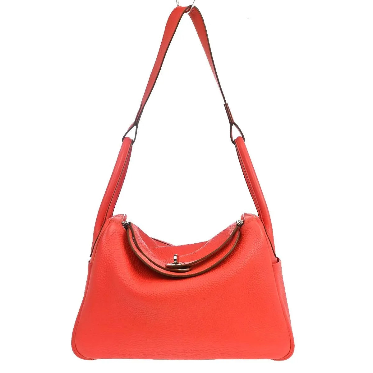 Hermes Lindy Clemence Red Leather Shoulder Bag Bag (Pre-Owned)