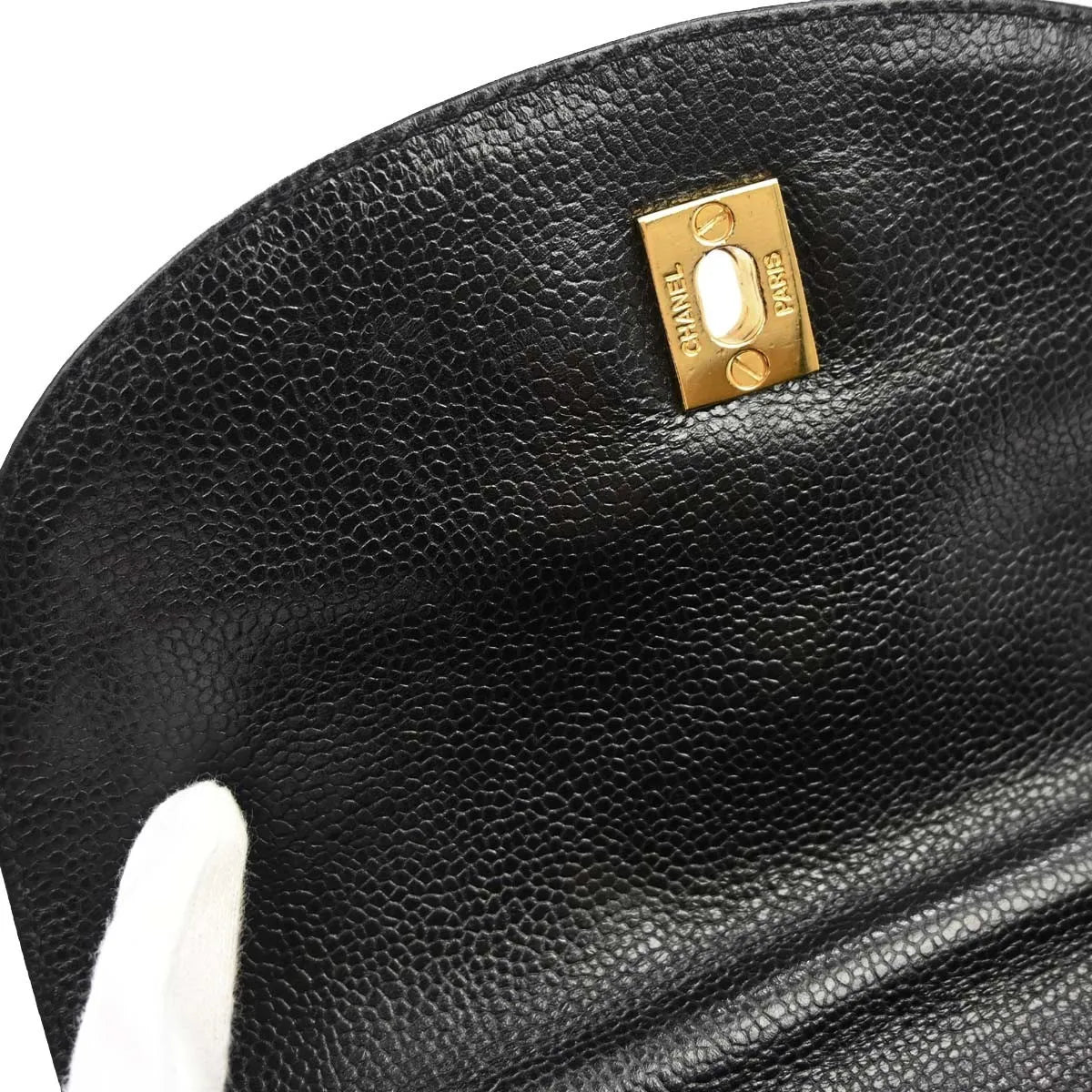 Chanel Vintage Caviar Black Leather Backpack Bag (Pre-Owned)