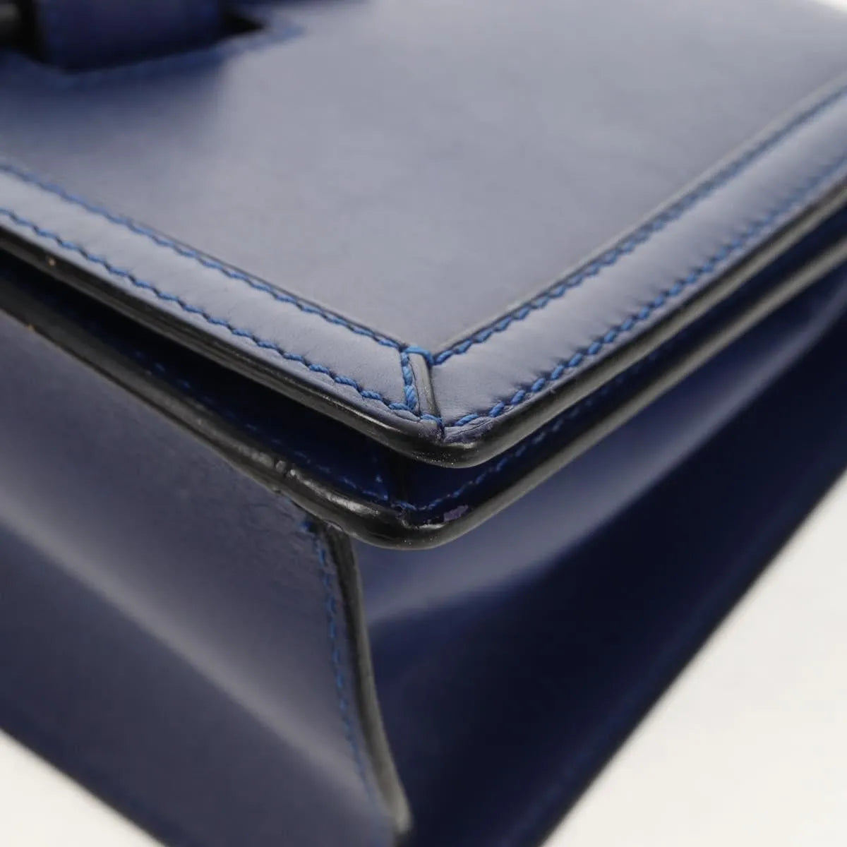 Loewe Barcelona Leather Blue Leather Shoulder Bag Bag (Pre-Owned)