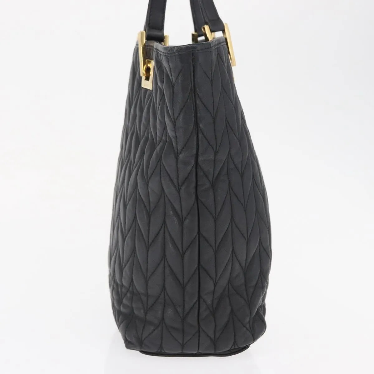 Gucci Vintage Tote Leather Black Leather Tote Bag Bag (Pre-Owned)