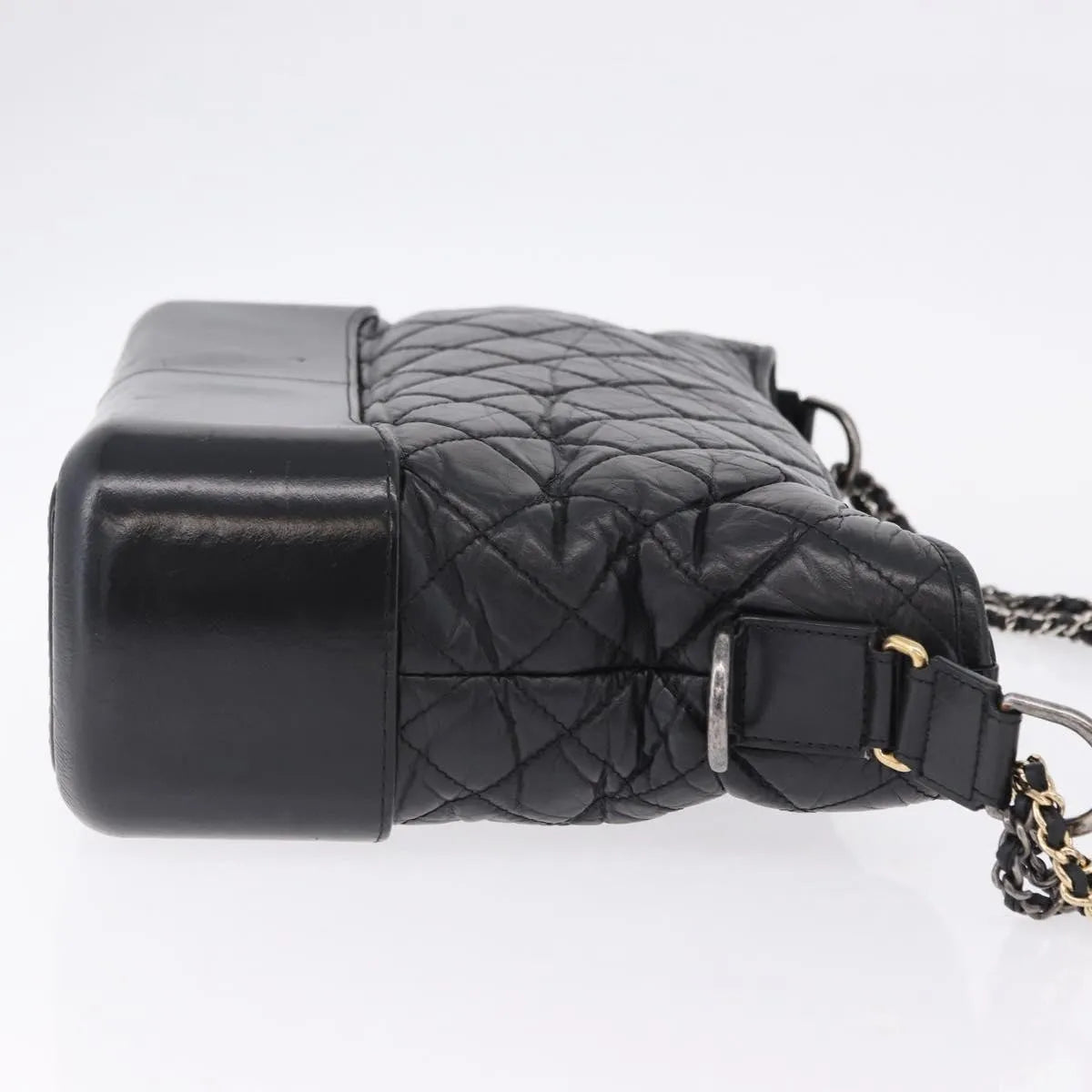 Chanel Gabrielle Hobo Quilted Aged Calfskin Black Leather Shoulder Bag Bag (Pre-Owned)