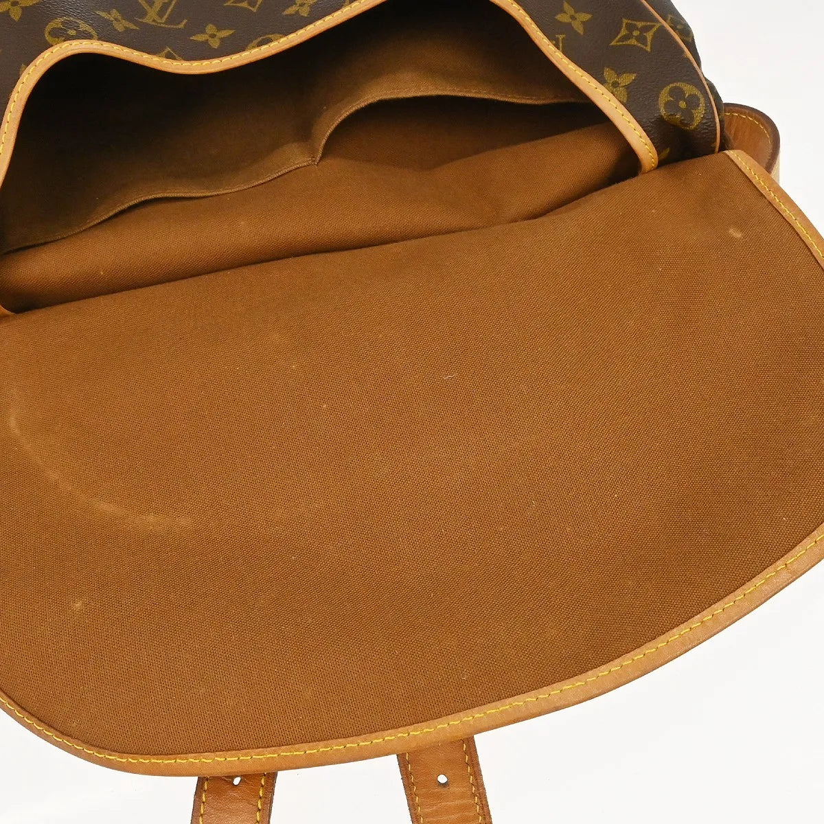 Louis Vuitton Saumur Handbag Monogram Canvas Brown Canvas Shoulder Bag Bag (Pre-Owned)