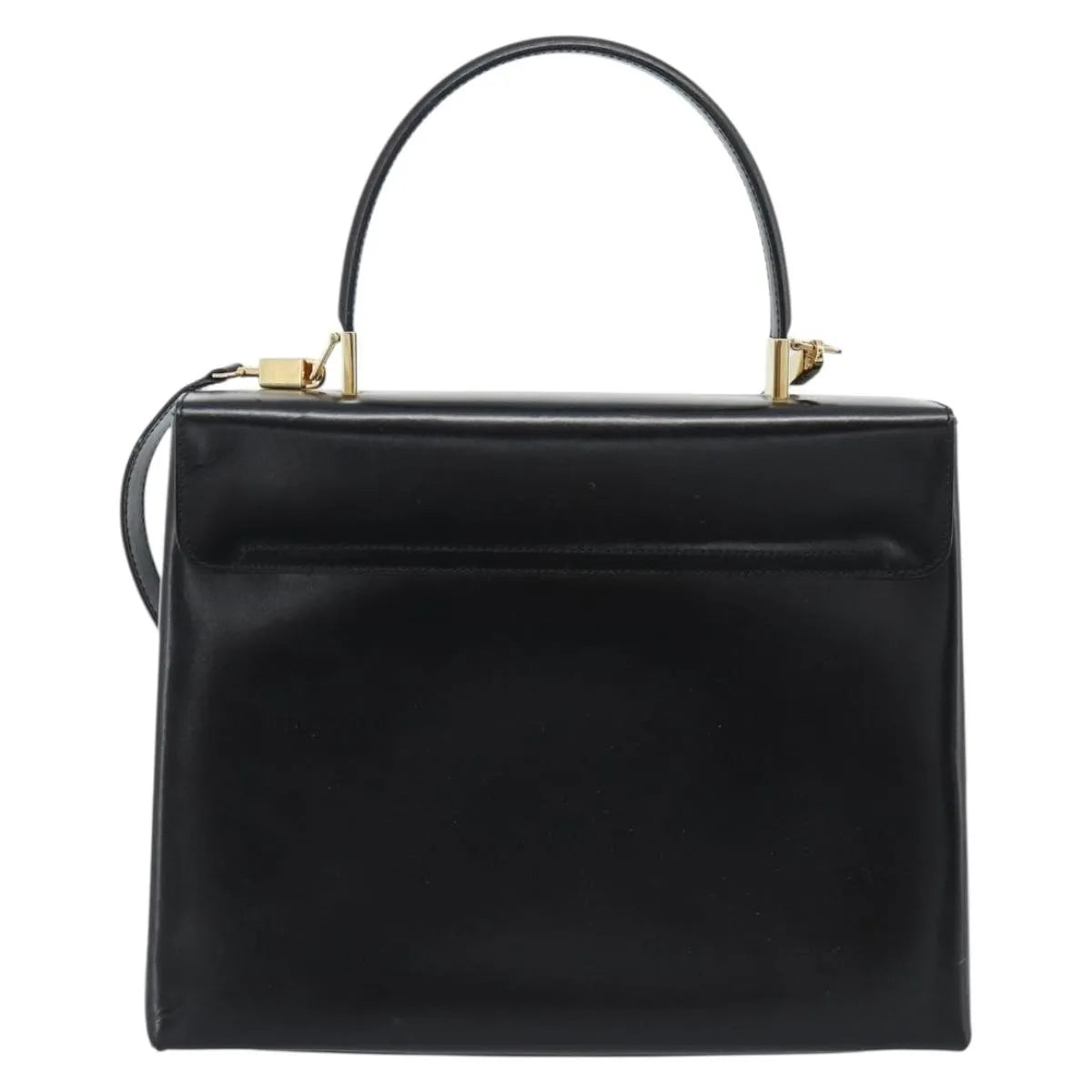 Salvatore Ferragamo Convertible Top Handle Leather Black Leather Handbag (Pre-Owned)