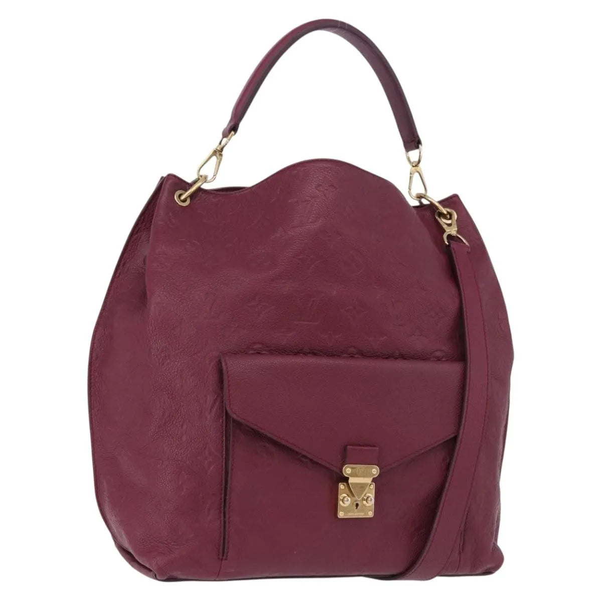 Louis Vuitton Metis Hobo Monogram Empreinte Leather Burgundy Leather Handbag (Pre-Owned)