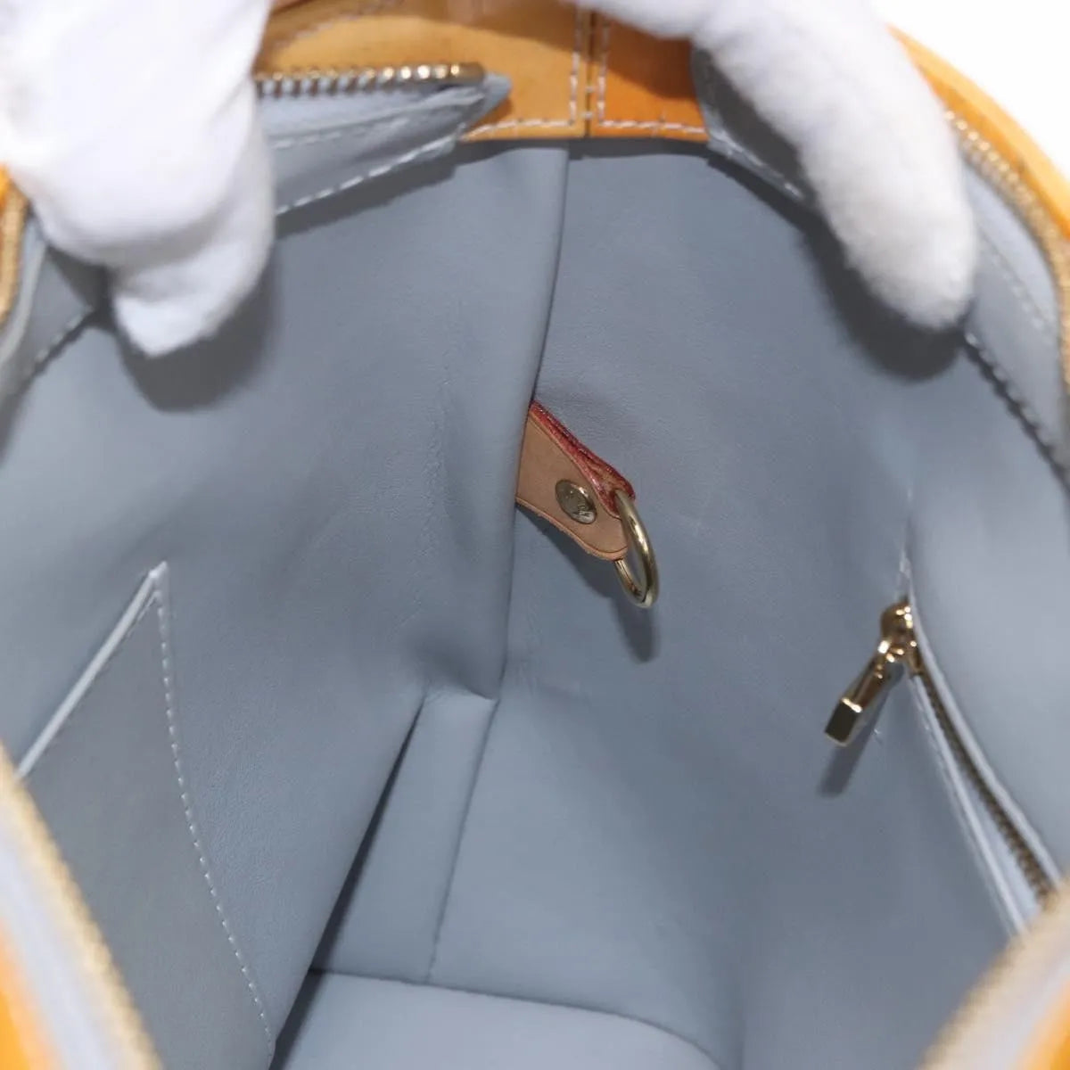 Louis Vuitton Houston Monogram Vernis Yellow Patent_Leather Handbag (Pre-Owned)