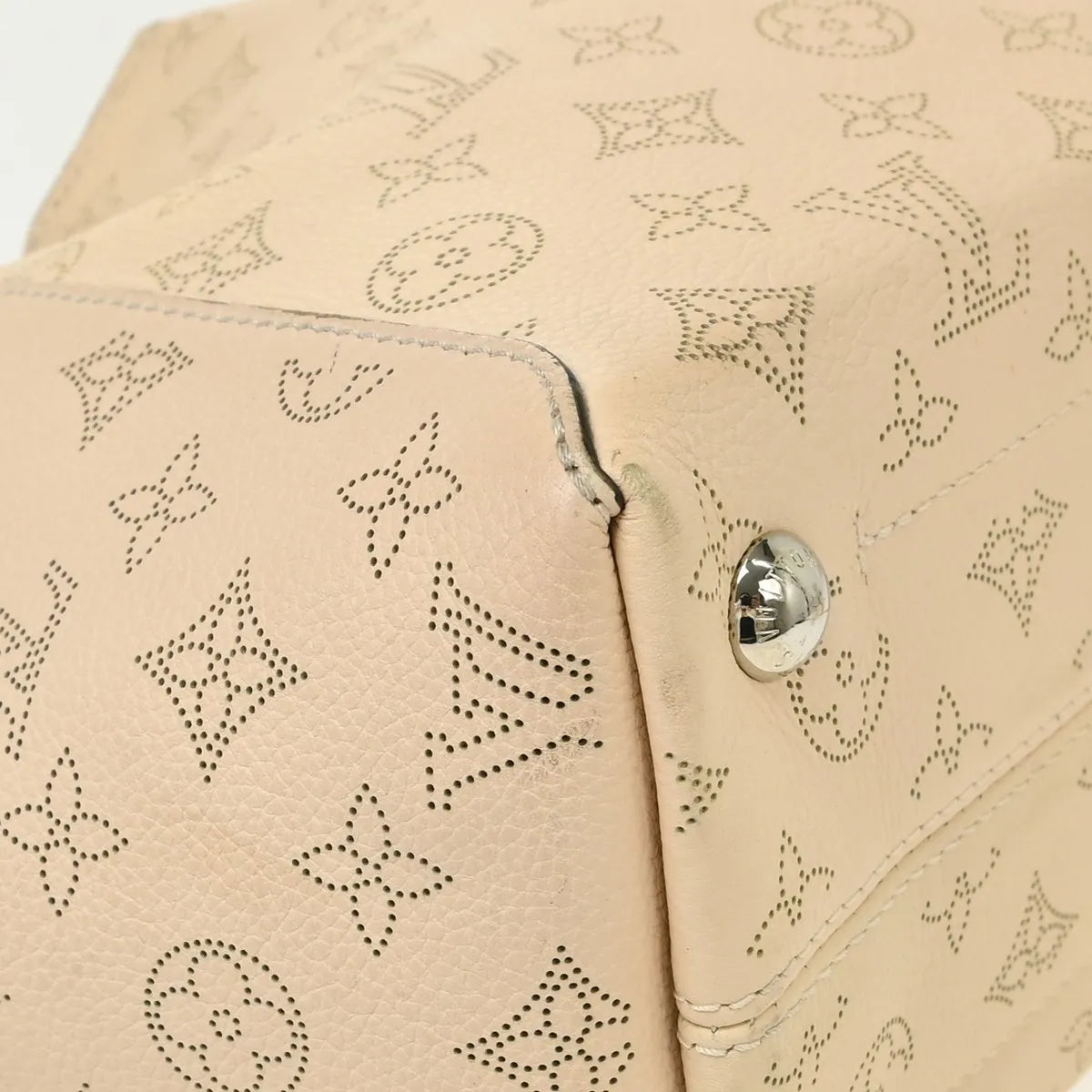 Louis Vuitton Hina Mahina Leather Beige Leather Tote Bag Bag (Pre-Owned)
