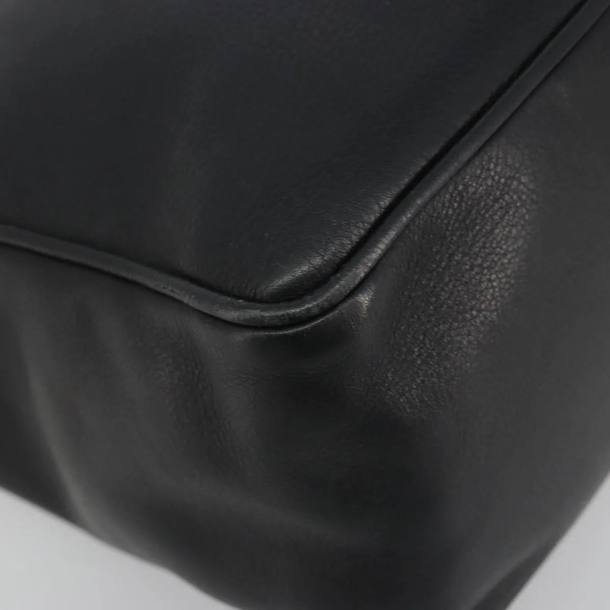 Christian Dior Vintage Cd Logo Tote Leather Black Leather Handbag (Pre-Owned)