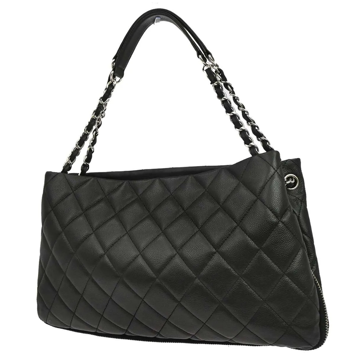 Chanel Timeless Cc Expandable Tote Quilted Caviar Black Leather Tote Bag Bag (Pre-Owned)