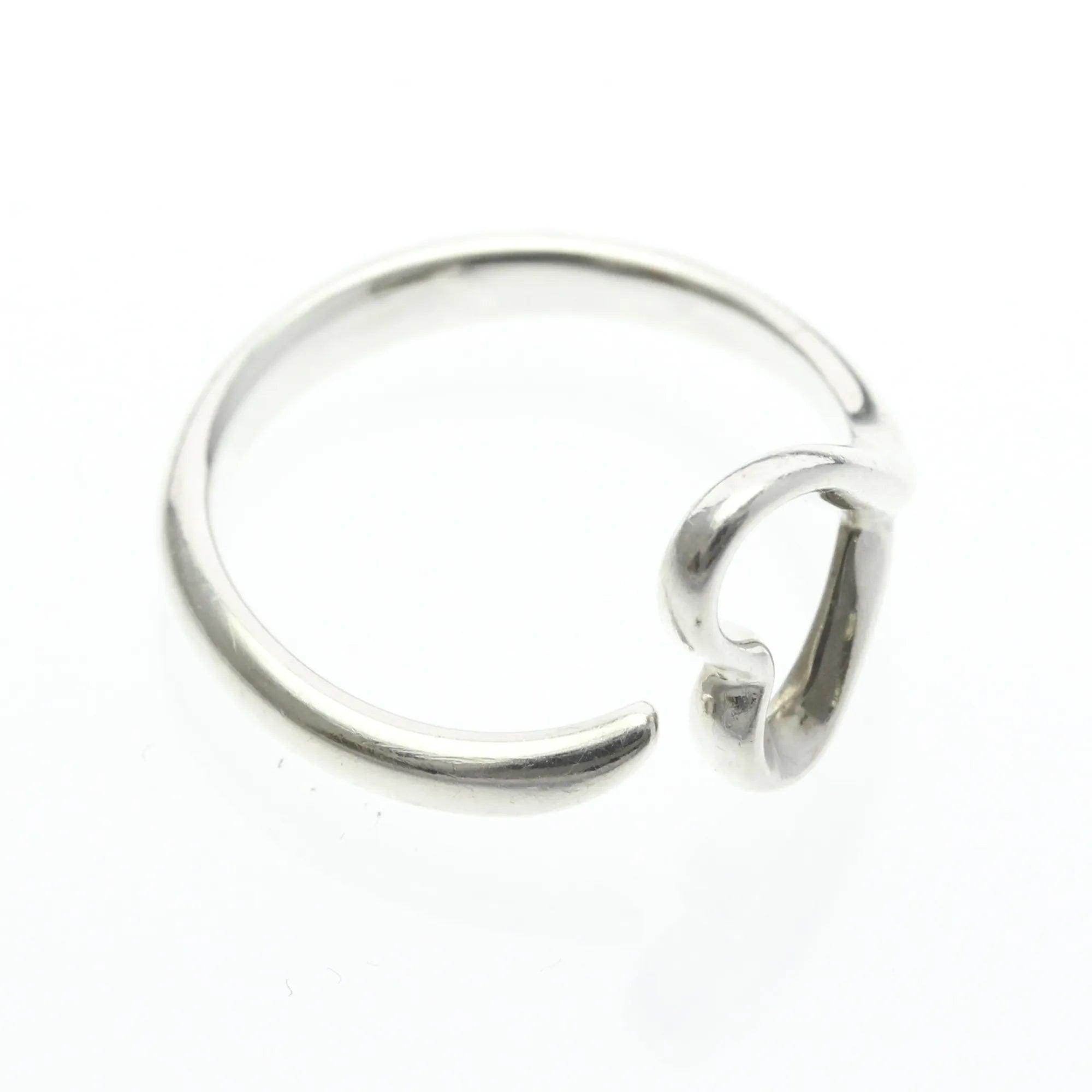 Tiffany & Co. Elsa Peretti Open Heart Silver 925 Silver Silver Ring Jewelry (Pre-Owned)